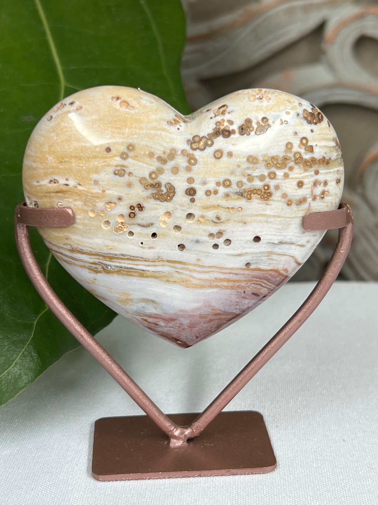 Milky Jasper Heart