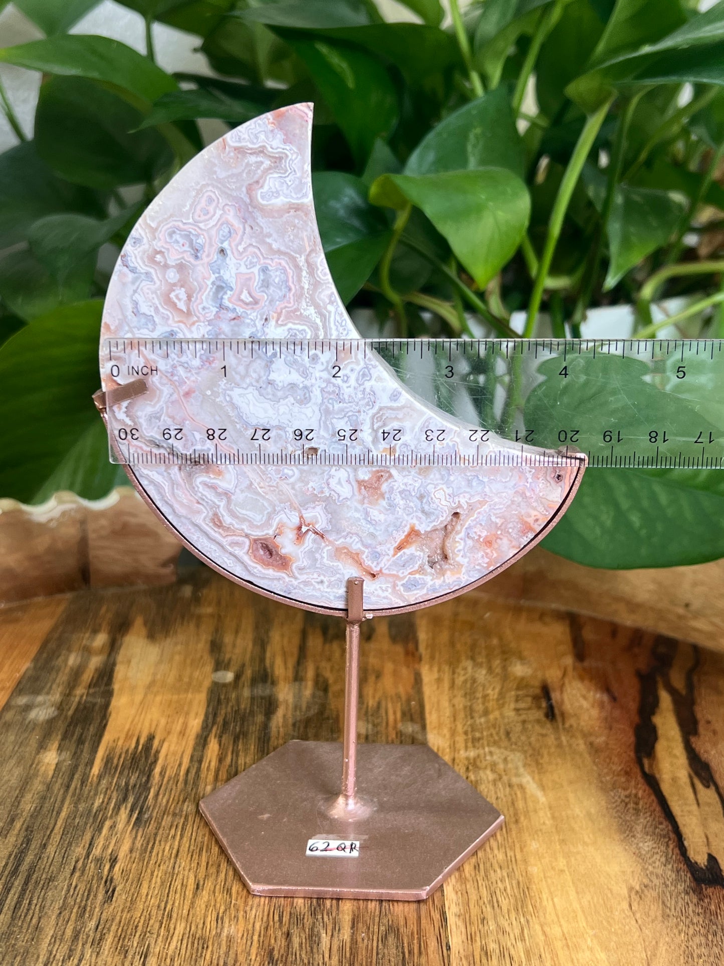 Pink Crazy Lace Agate Moon: QR