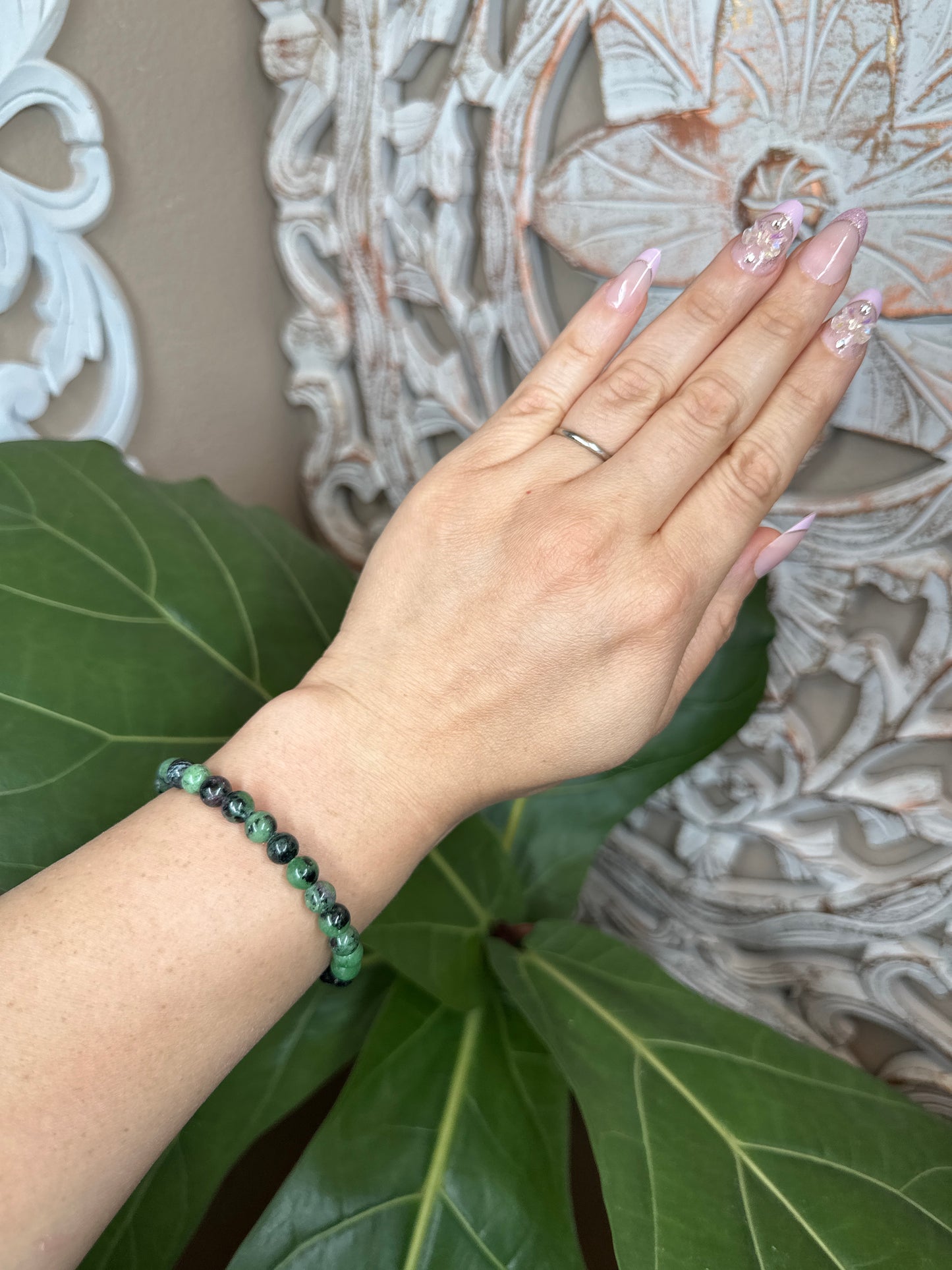 Ruby Zoisite Beaded Bracelet (6mm)