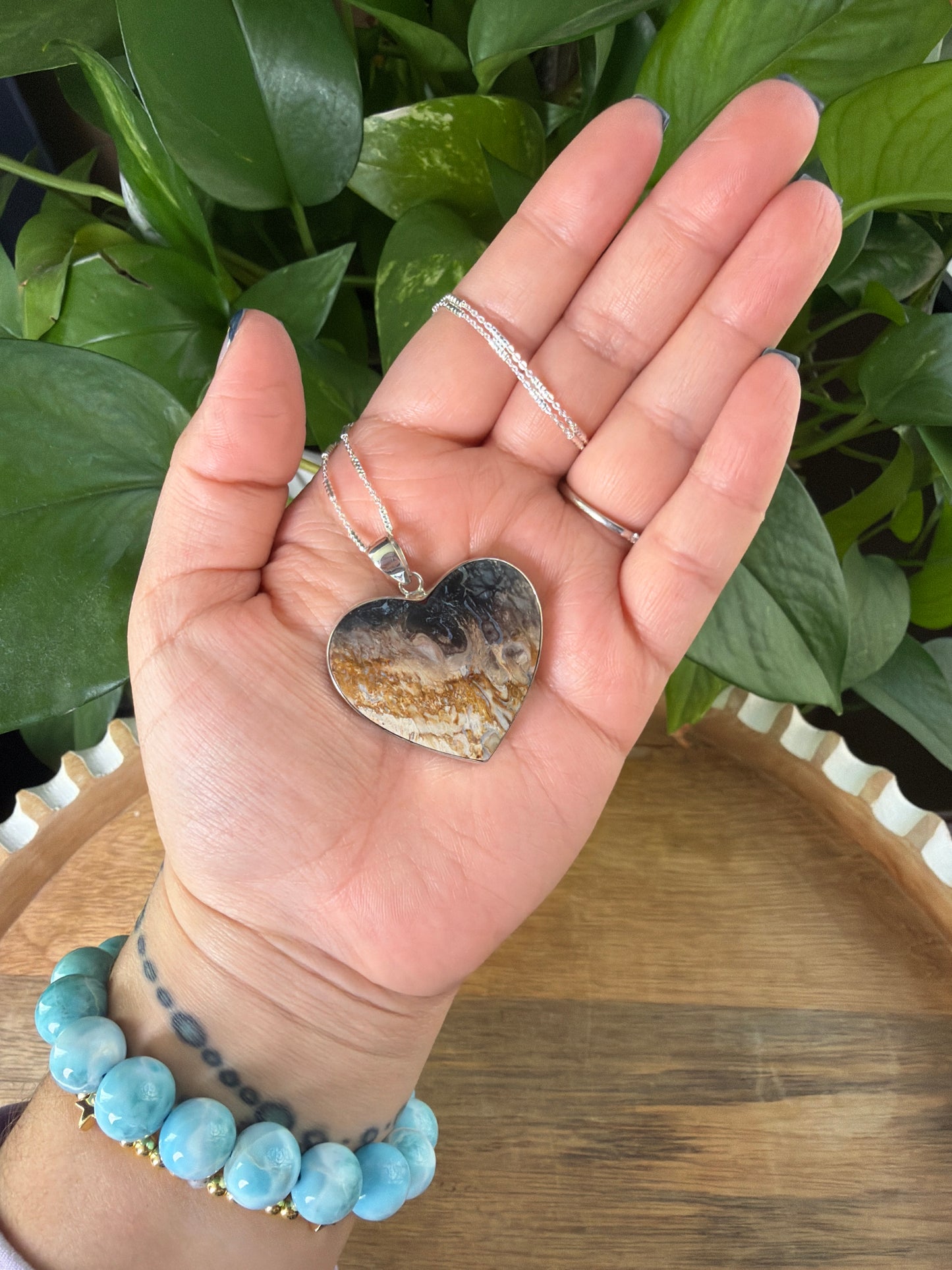 Palm Root Heart Pendant