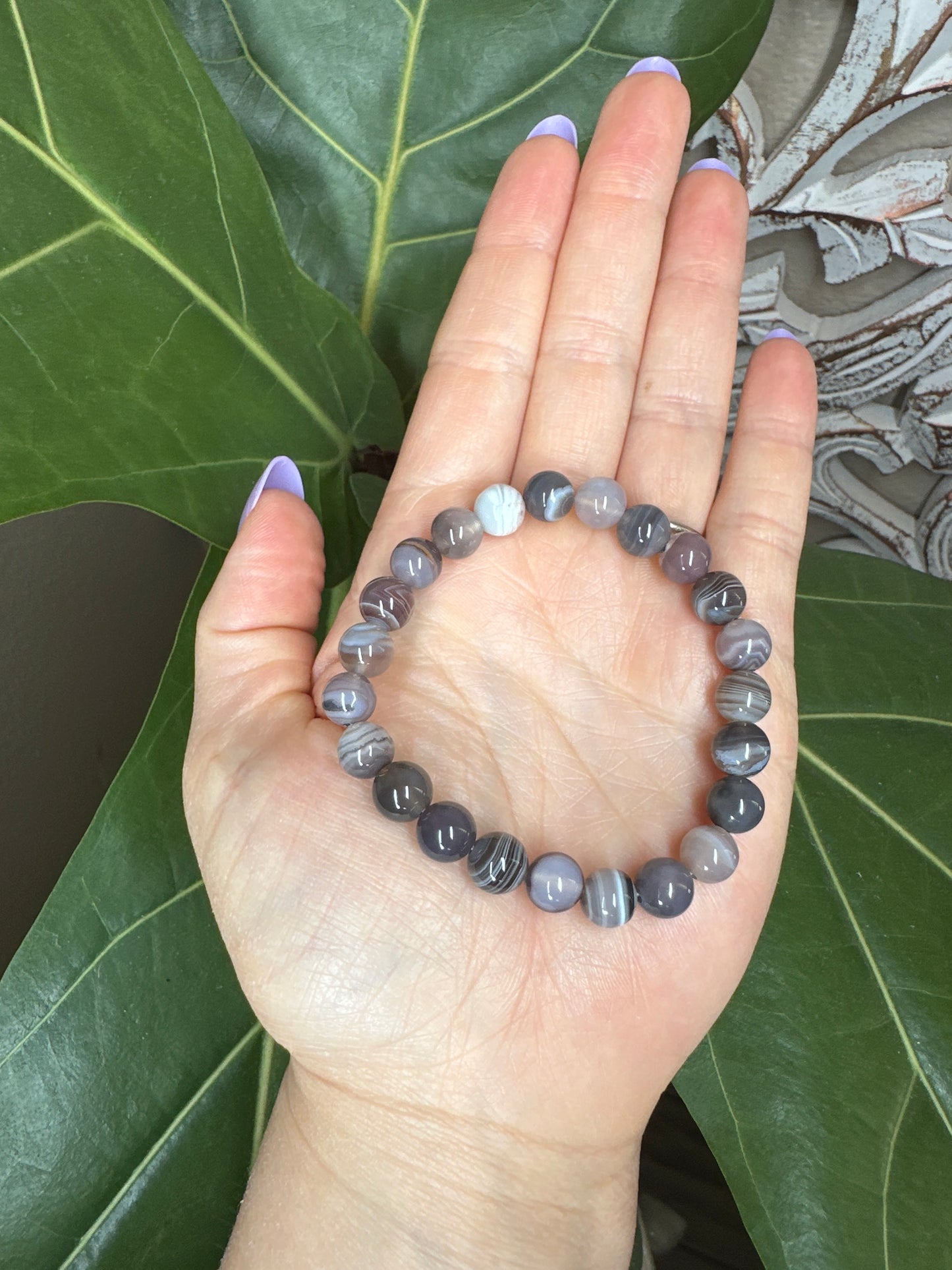 Botswana Agate Beaded Bracelet