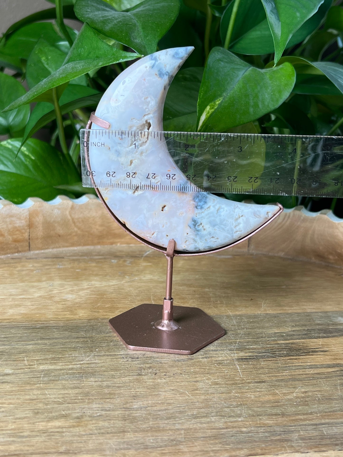 Rainbow Plume Agate Moon