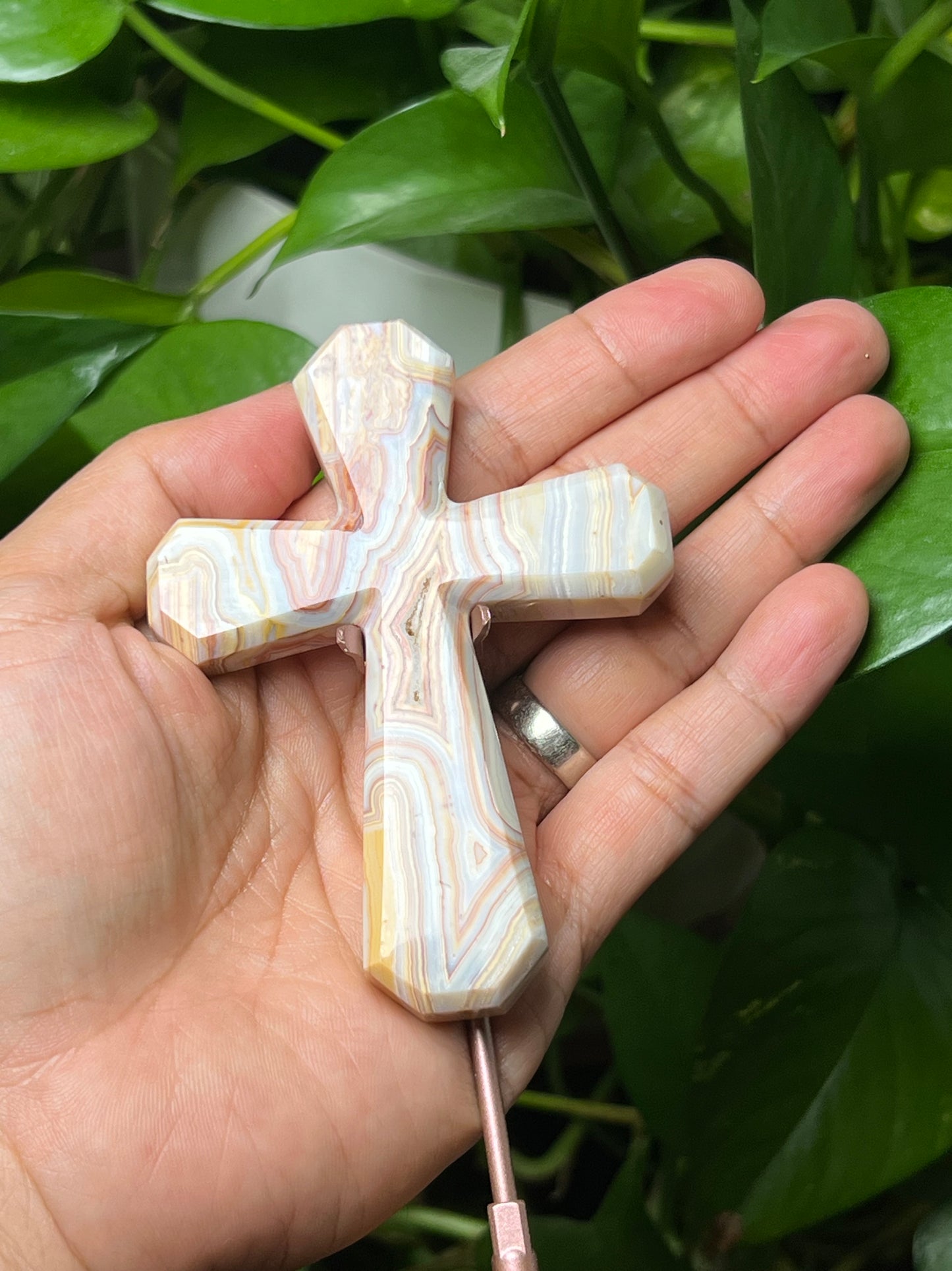 Crazy Lace Agate Cross