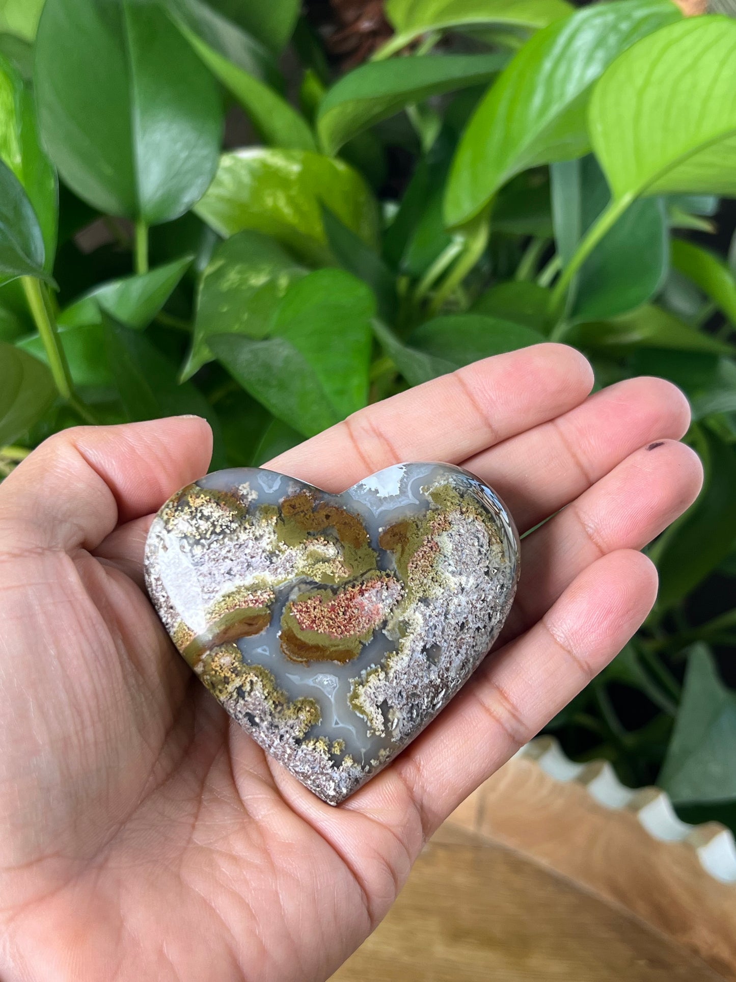 Scenic Moss Agate Heart