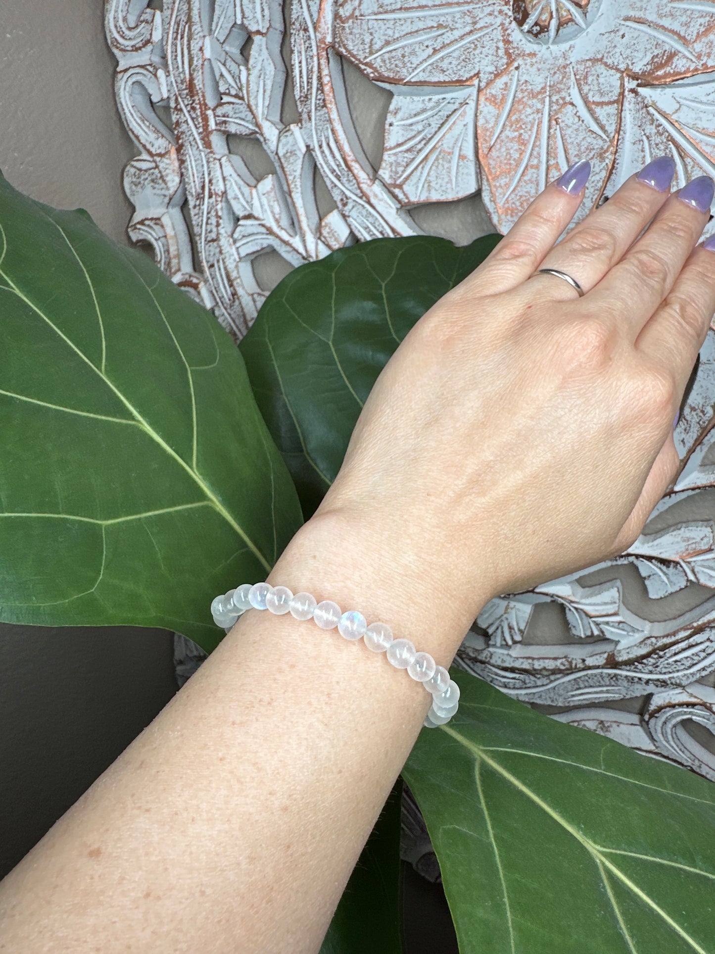 Moonstone Beaded Bracelet (6mm)