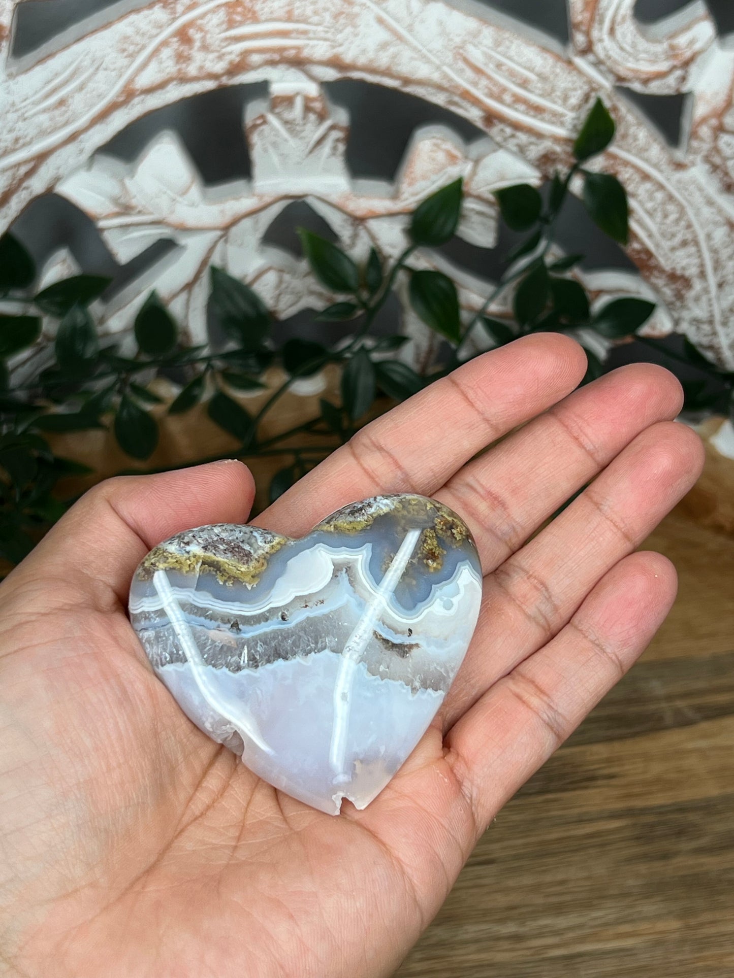 Scenic Moss Agate Heart
