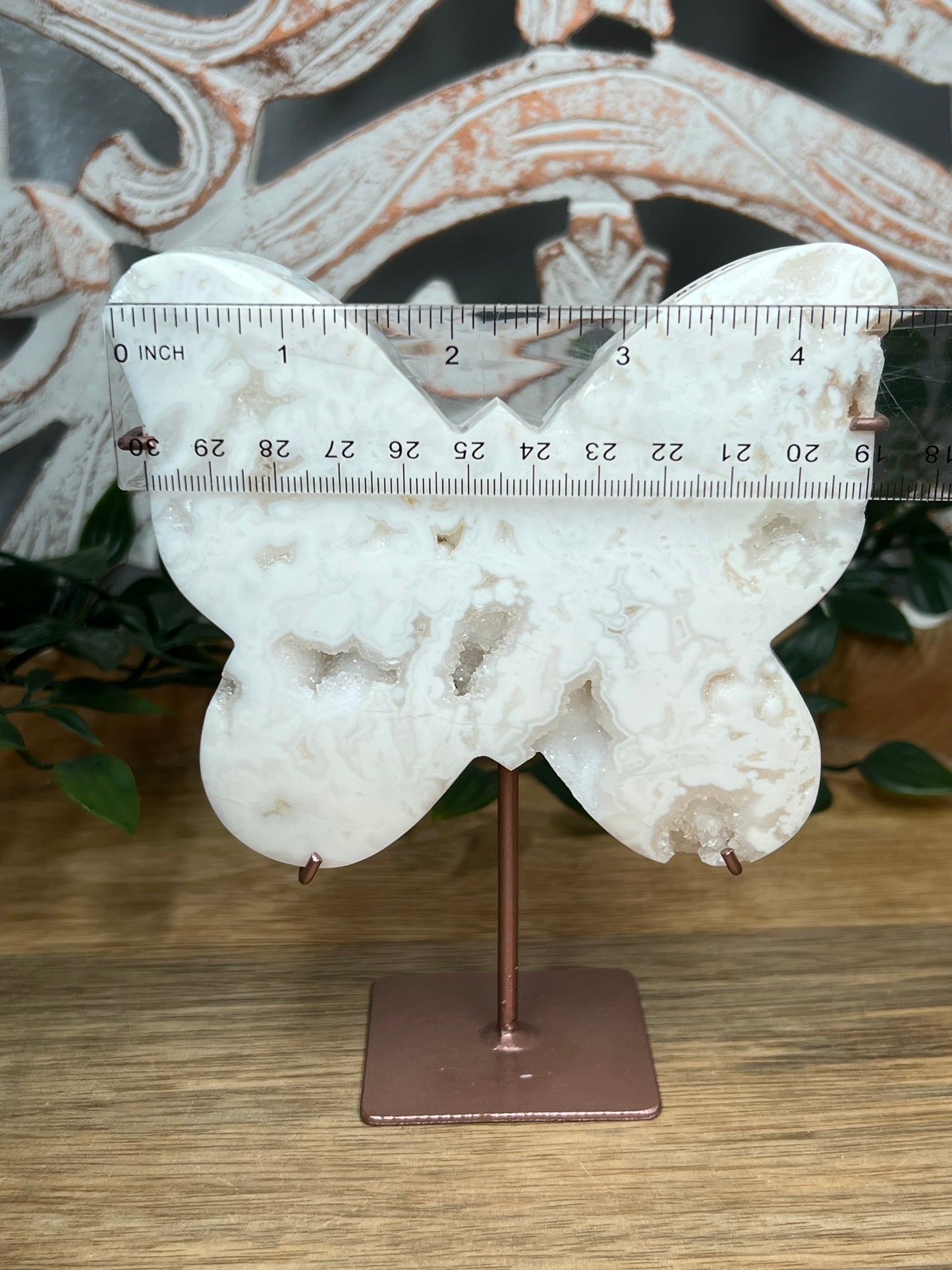 White Plume Agate Butterfly