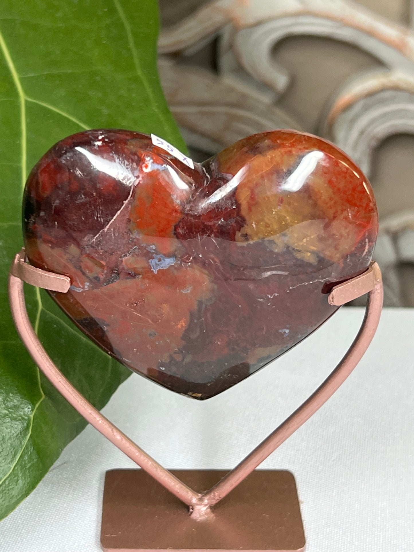 Mossy Jasper Heart