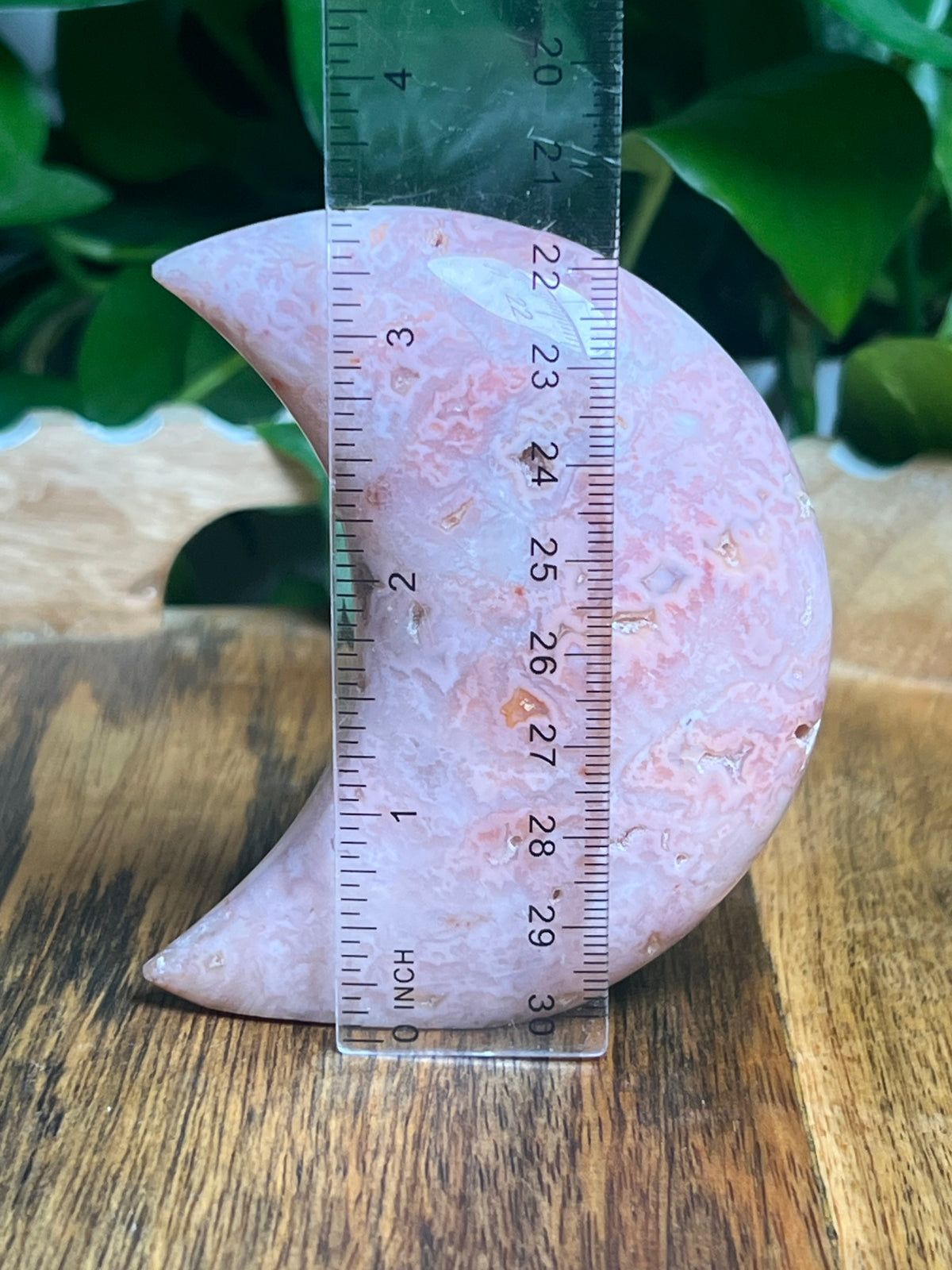Pink Carnelian Self Standing Moon: PH