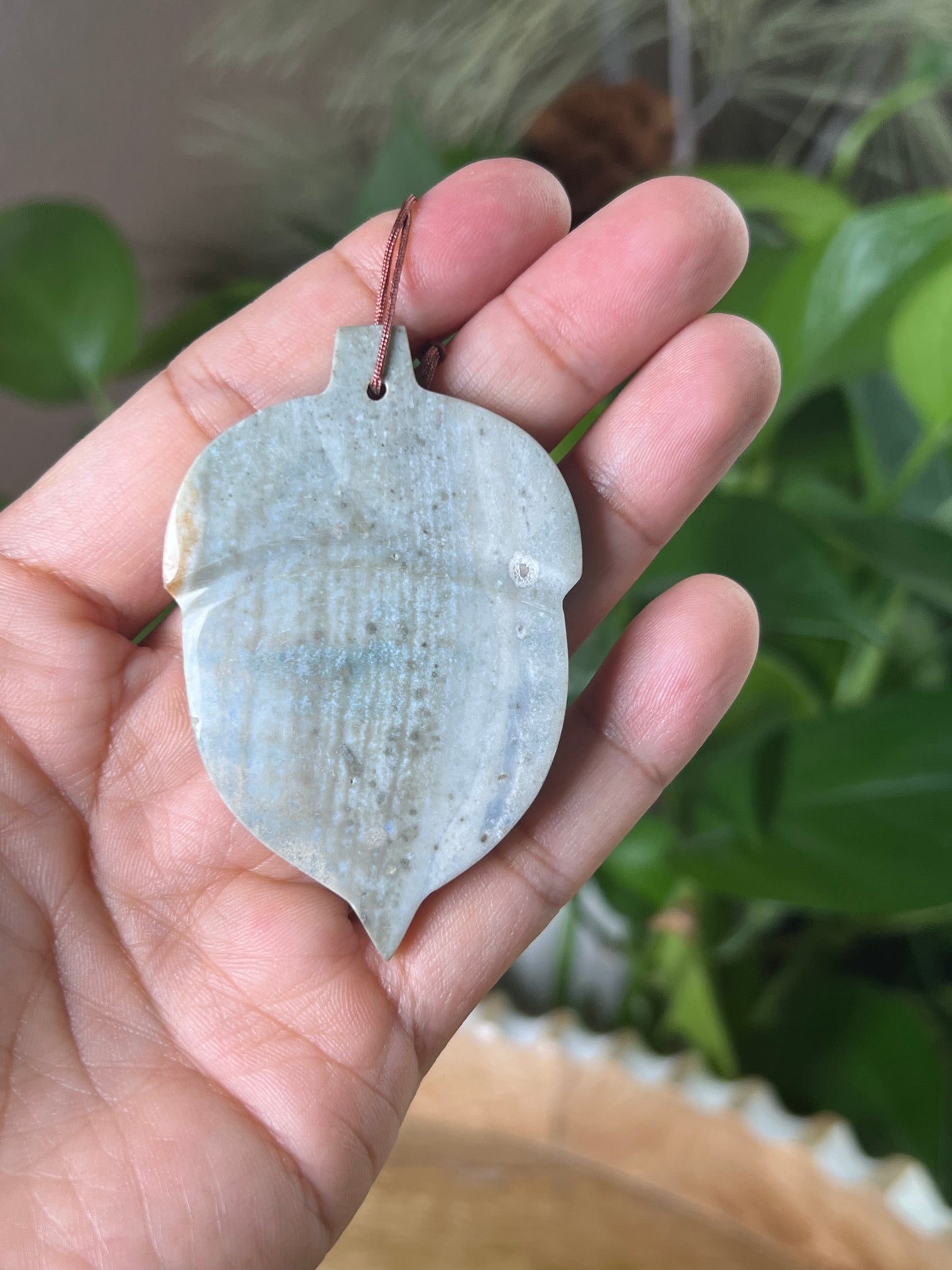 Blue Green Jasper Acorn Ornament