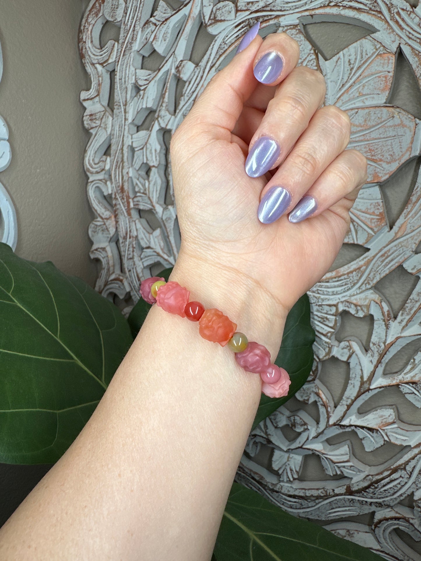 Kitsune/ 9 Tailed Fox Yanyuan Agate Beaded Bracelet