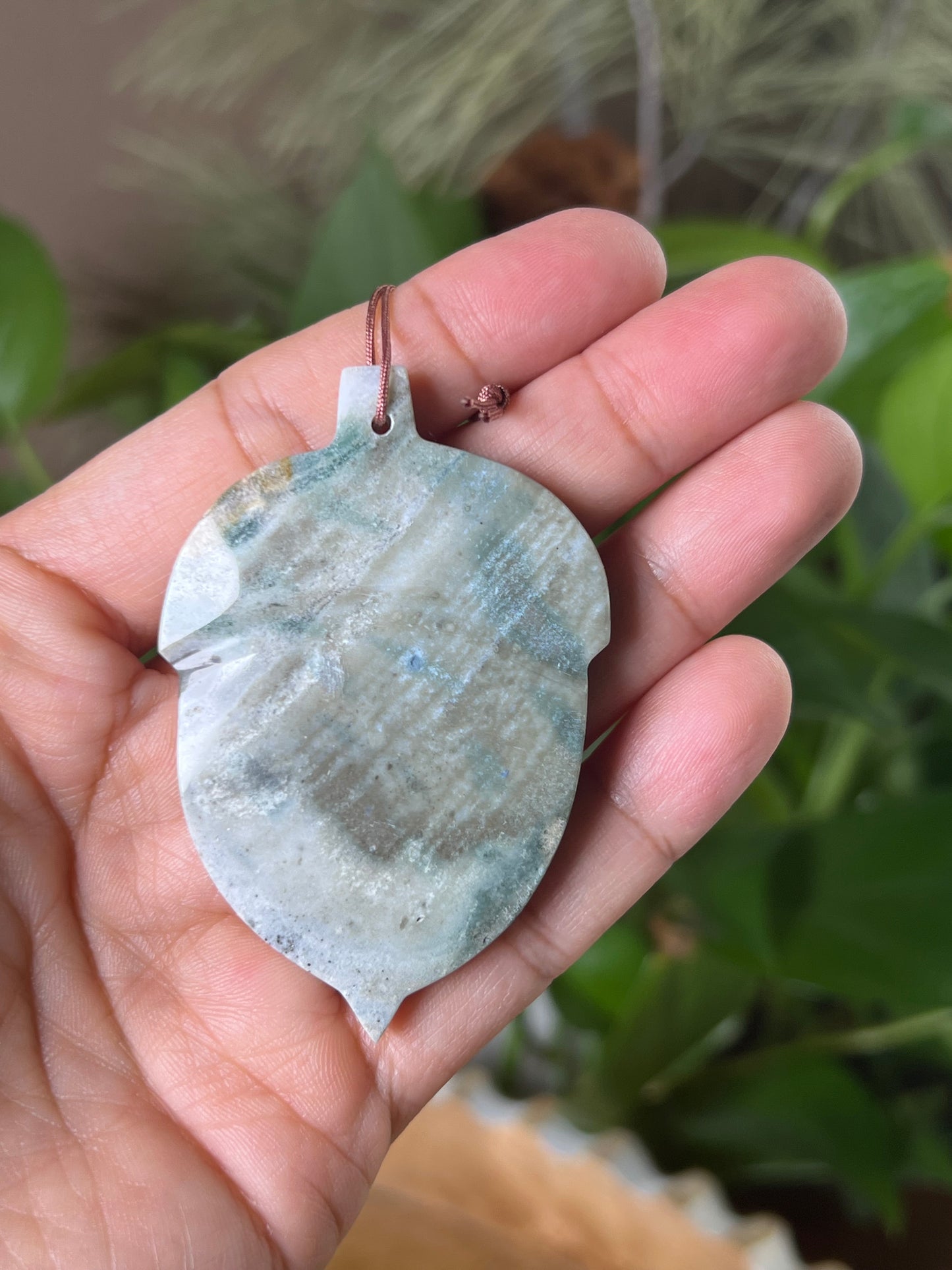 Blue Green Jasper Acorn Ornament