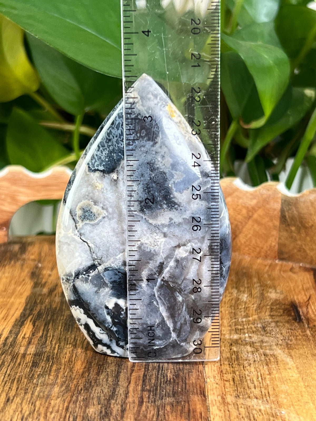 Blue Plume Agate Flames