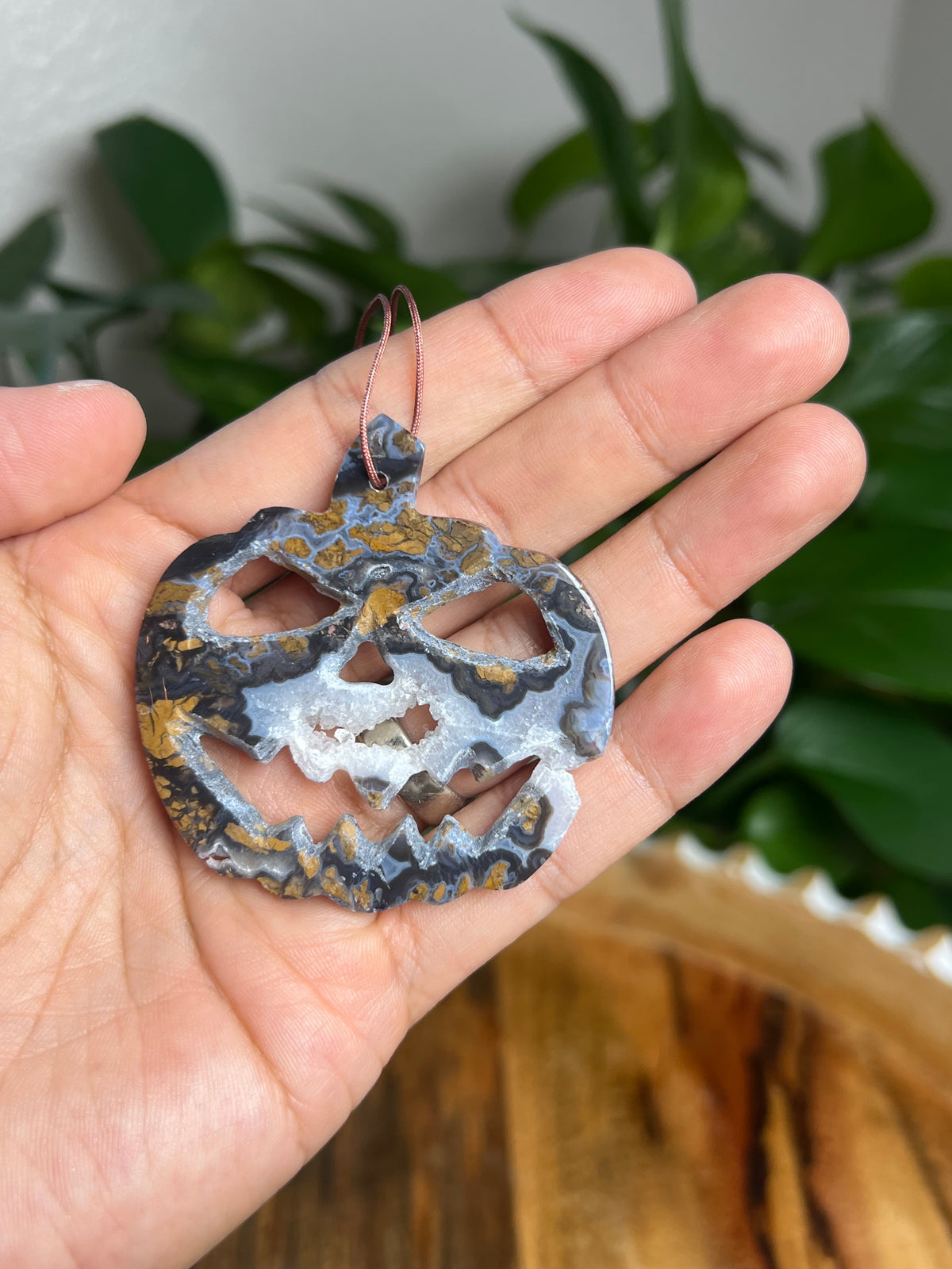 Brecciated Jasper Ornament Pumpkin: X