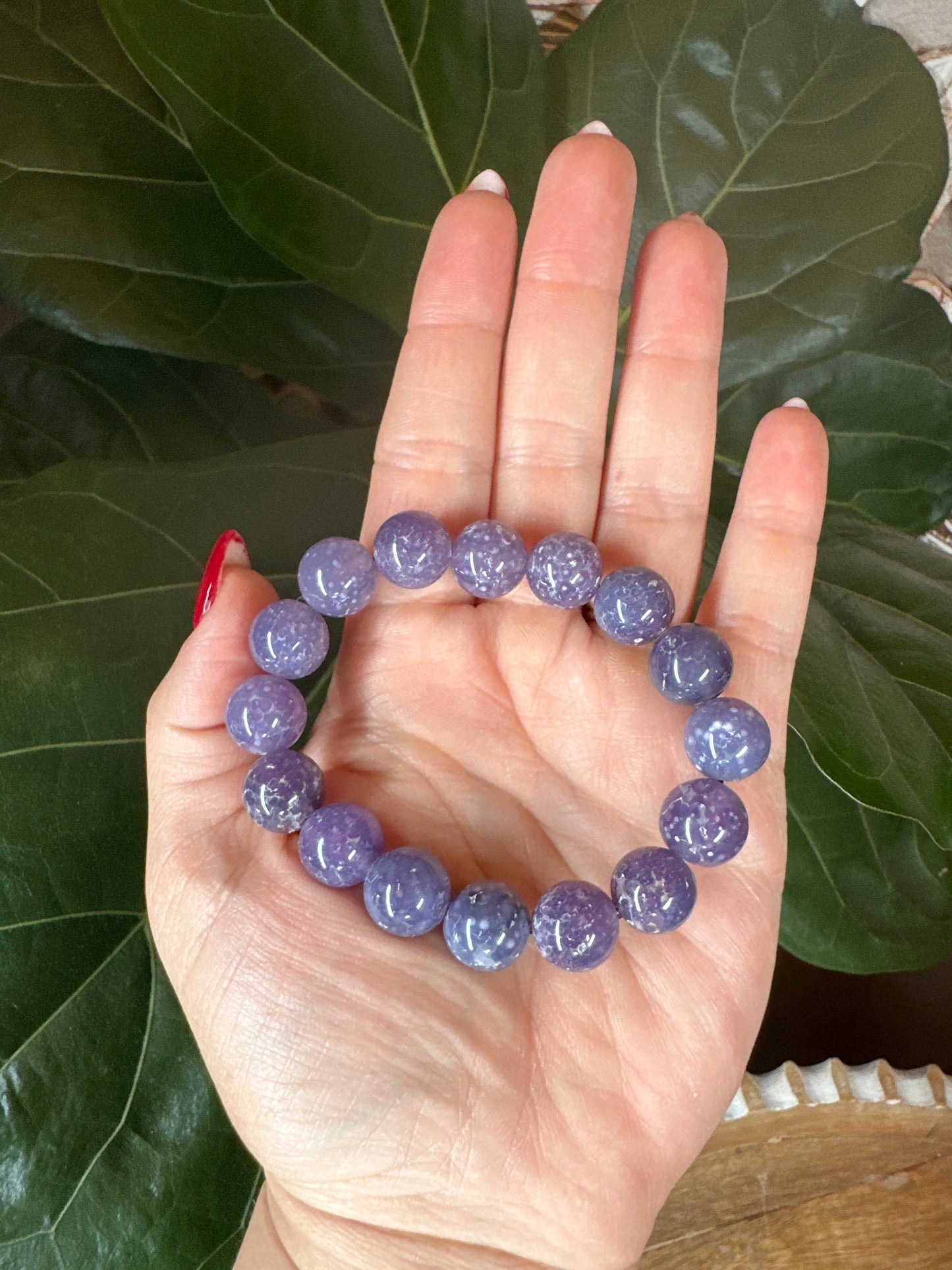 Grape Agate Beaded Bracelet
