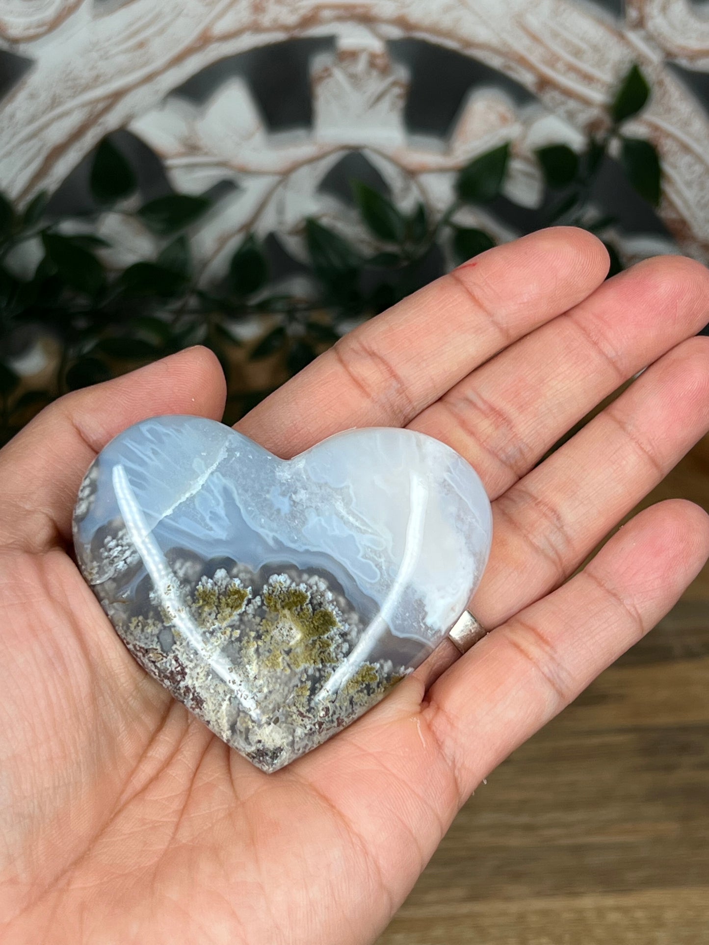 Scenic Moss Agate Heart