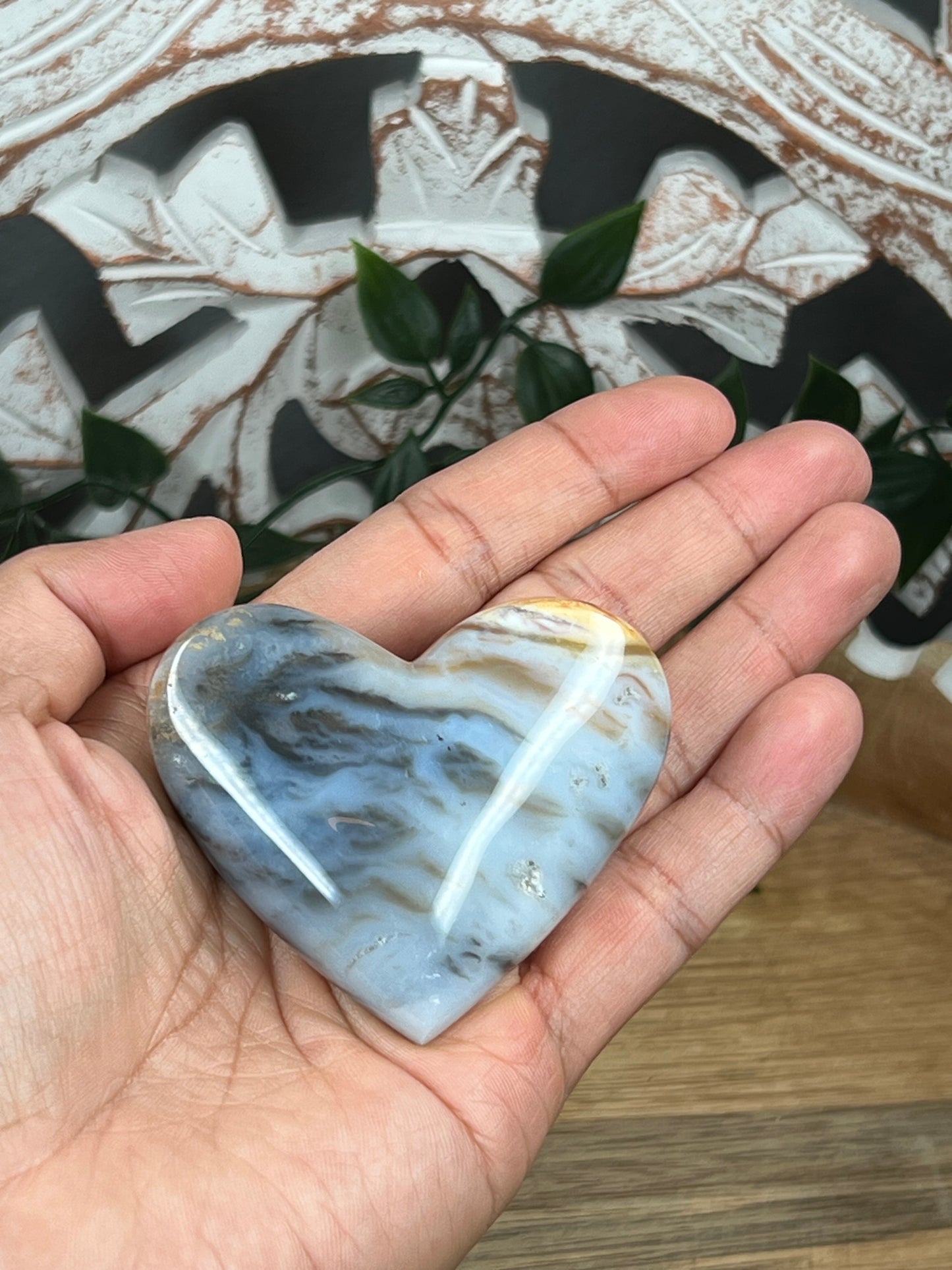 Dendritic Tiger Agate Heart