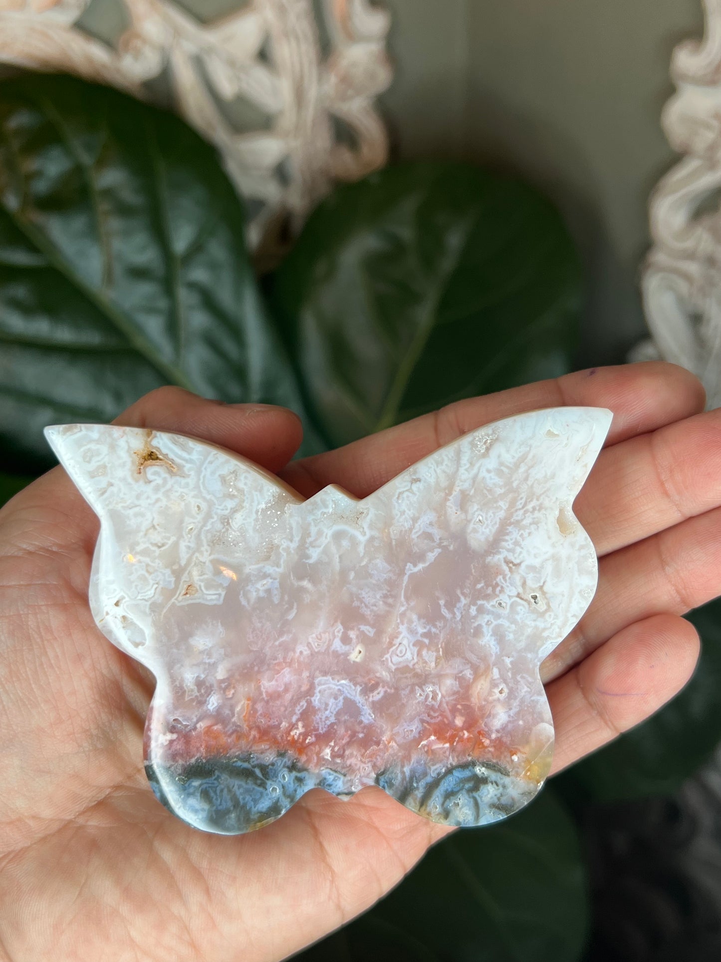 Rainbow Plume Agate Butterfly
