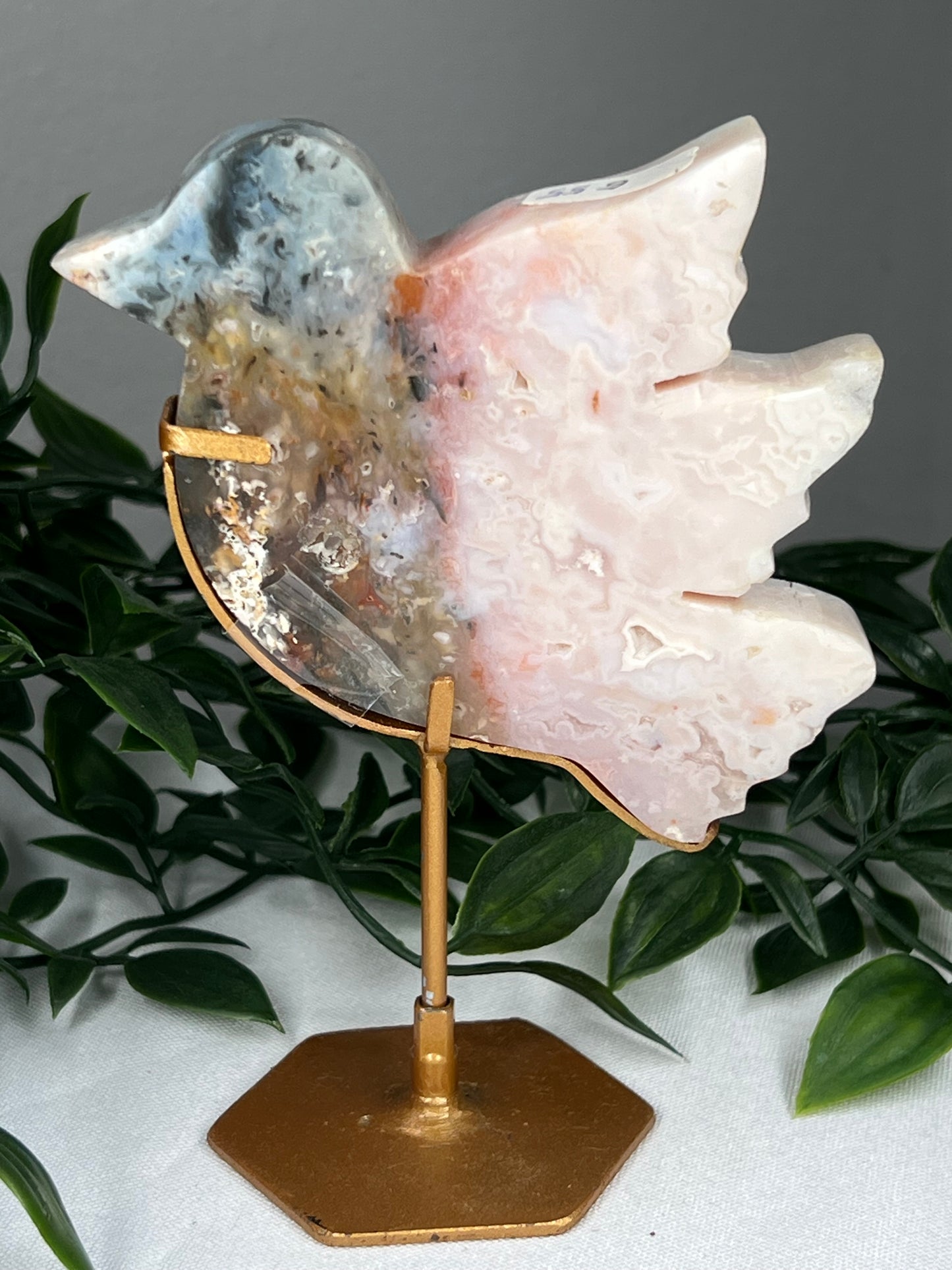 Rainbow Plume Agate Bird