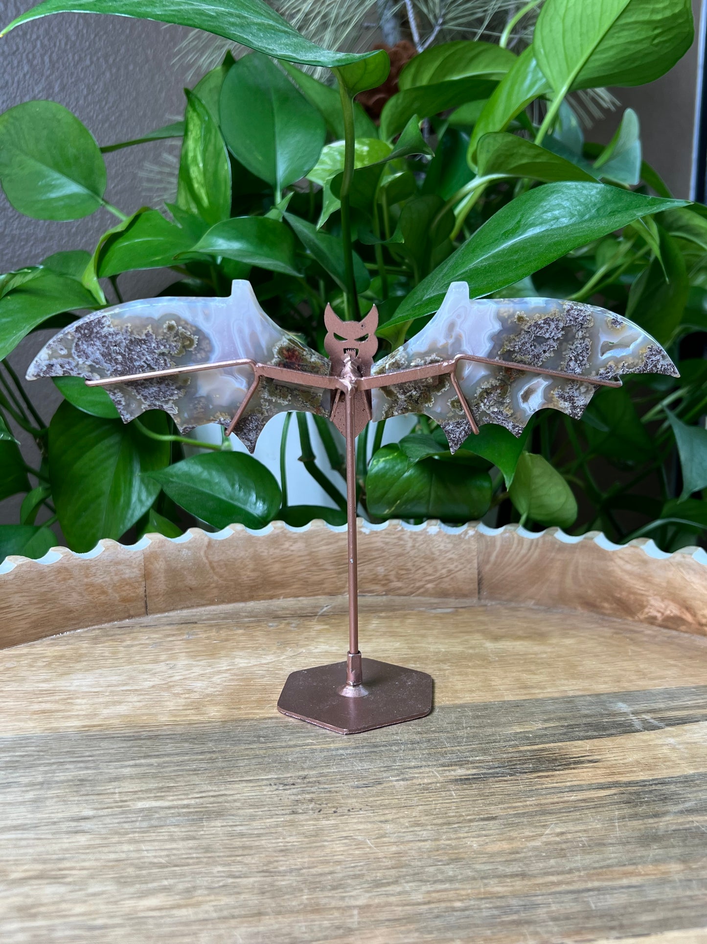 Scenic Moss Agate Bat Wings