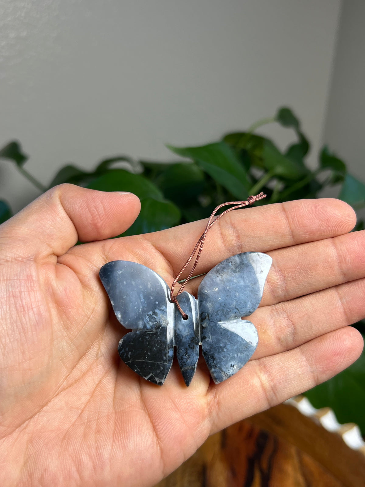 Blue Plume Agate Butterfly Ornaments