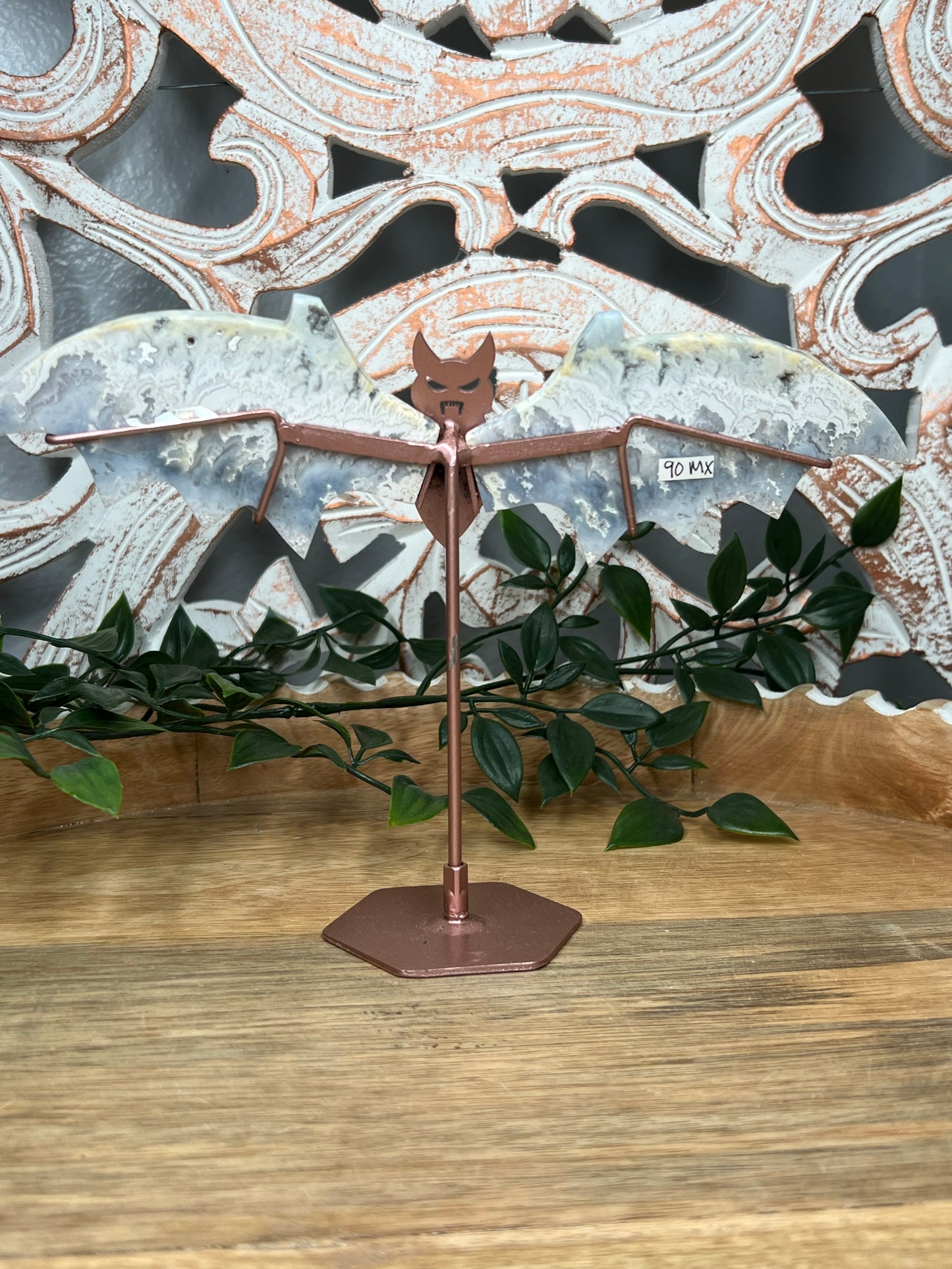 Blue Plume Agate Bat Wings