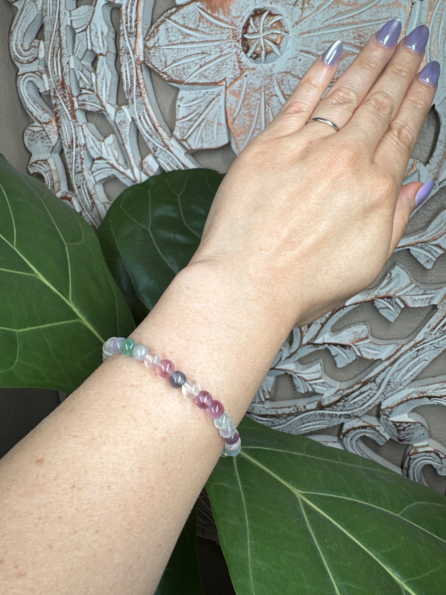 Fluorite Beaded Bracelet (6mm)