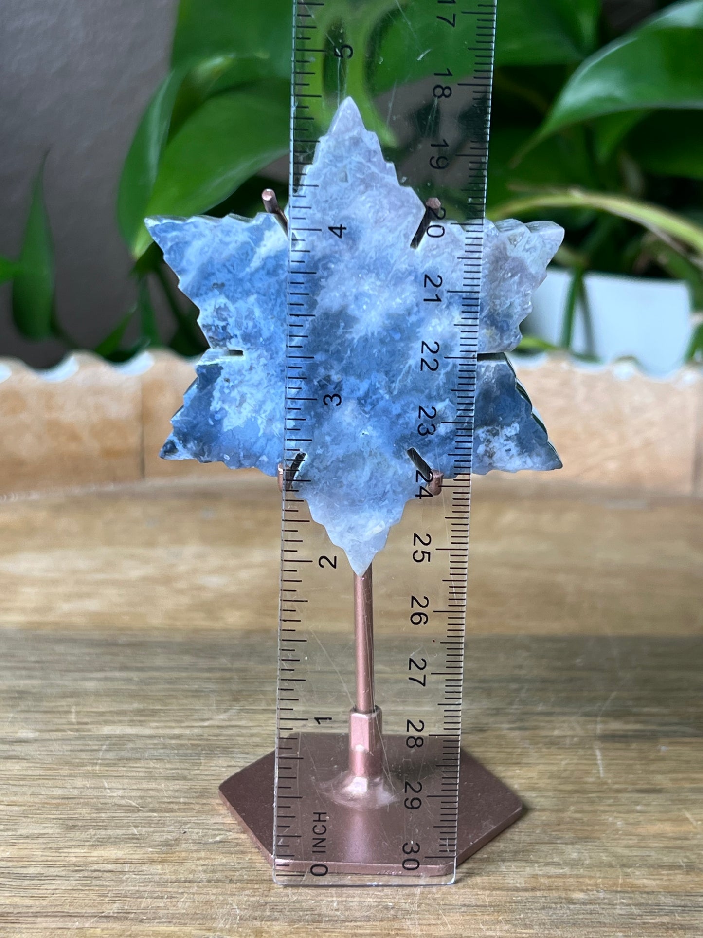 Blue Plume Agate Snowflake