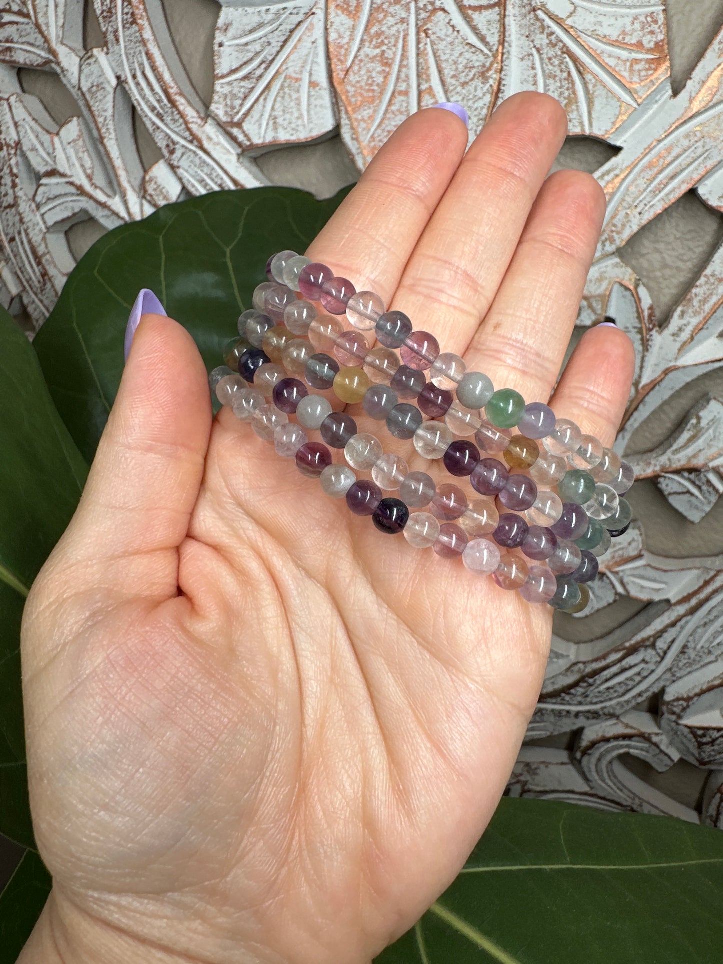 Fluorite Beaded Bracelet (6mm)