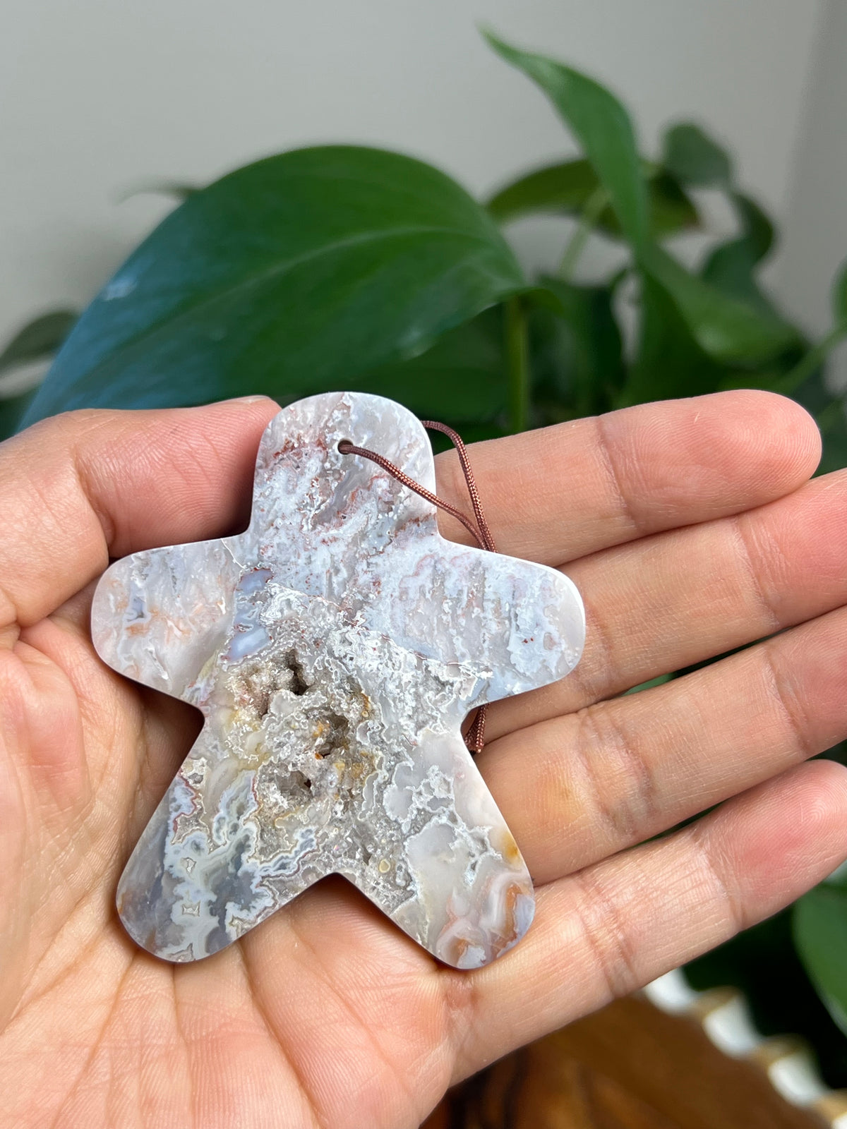 Sumatra Plume Agate Ornament Gingerbread: SK