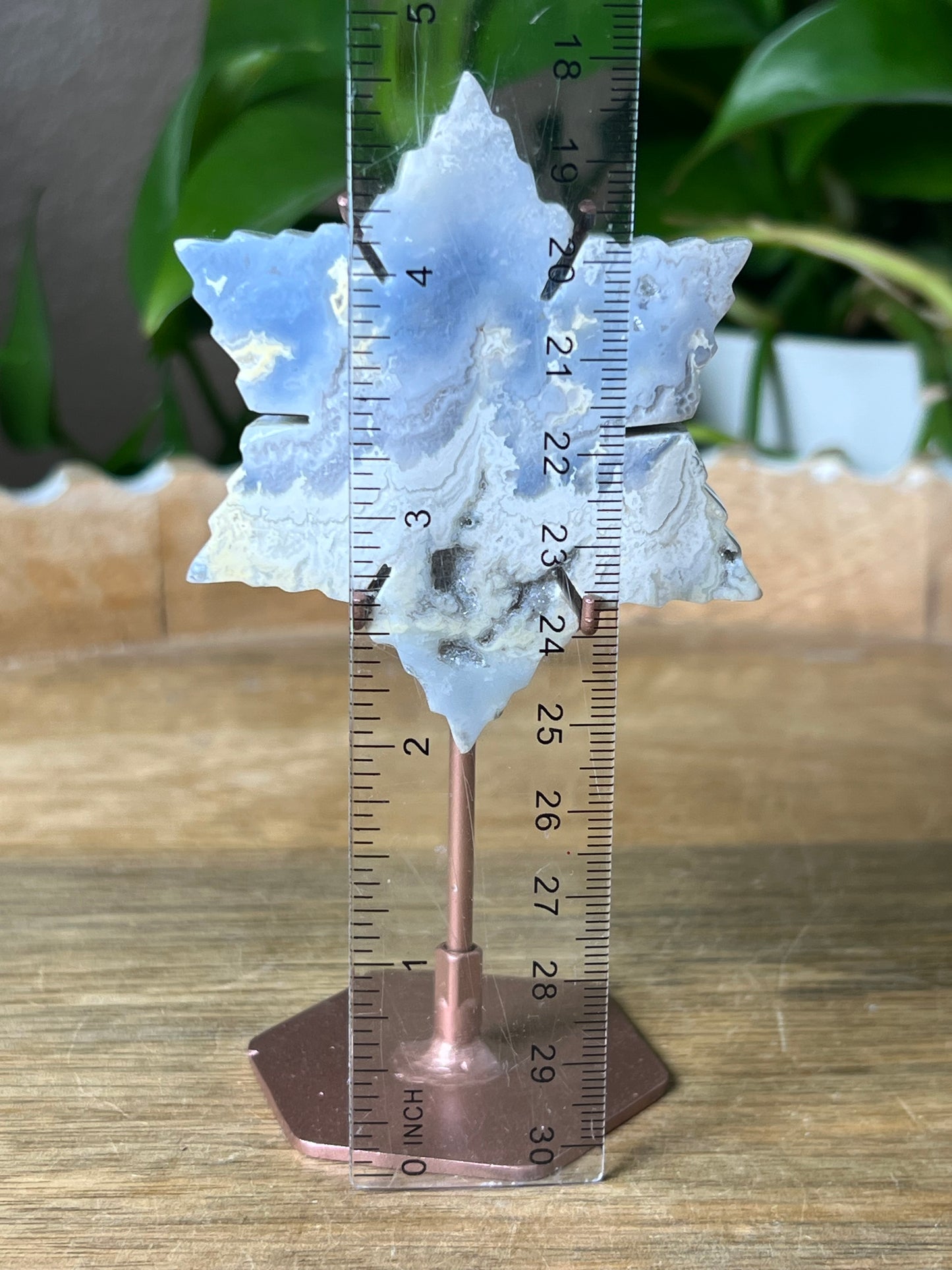 Blue Plume Agate Snowflake