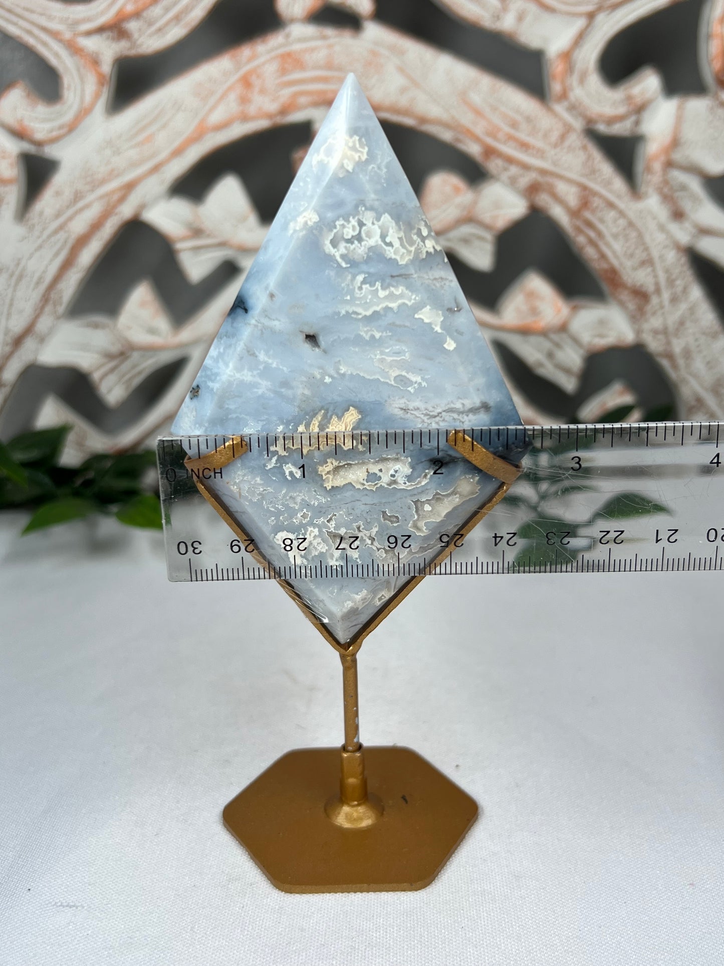 Blue Plume Agate Diamond