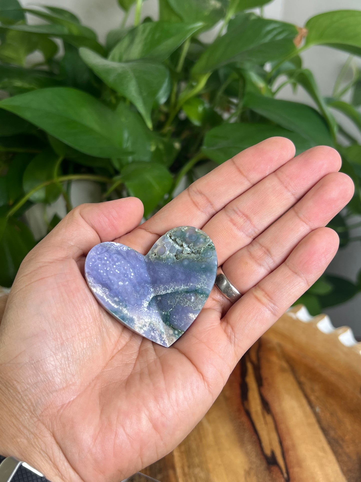 Grape Agate 3D Heart Butterfly: BG