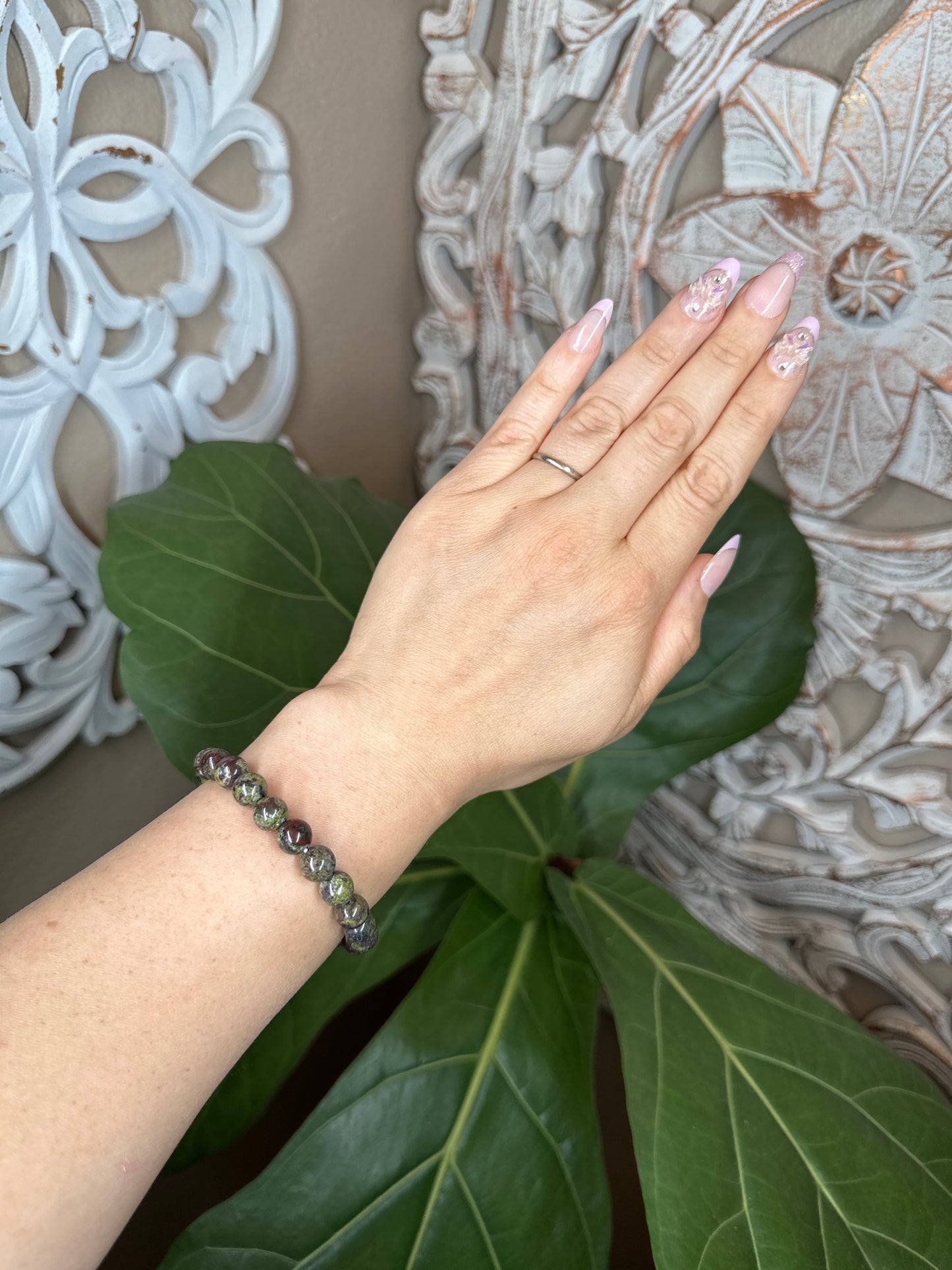 Dragons Blood Jasper Beaded Bracelet (8mm)