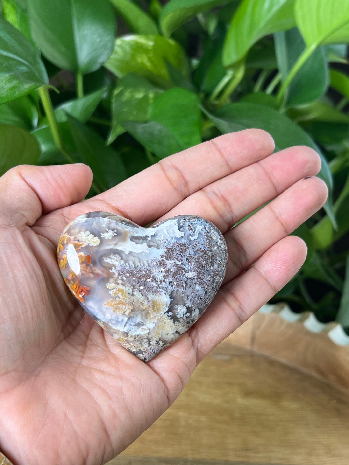 Scenic Moss Agate Heart