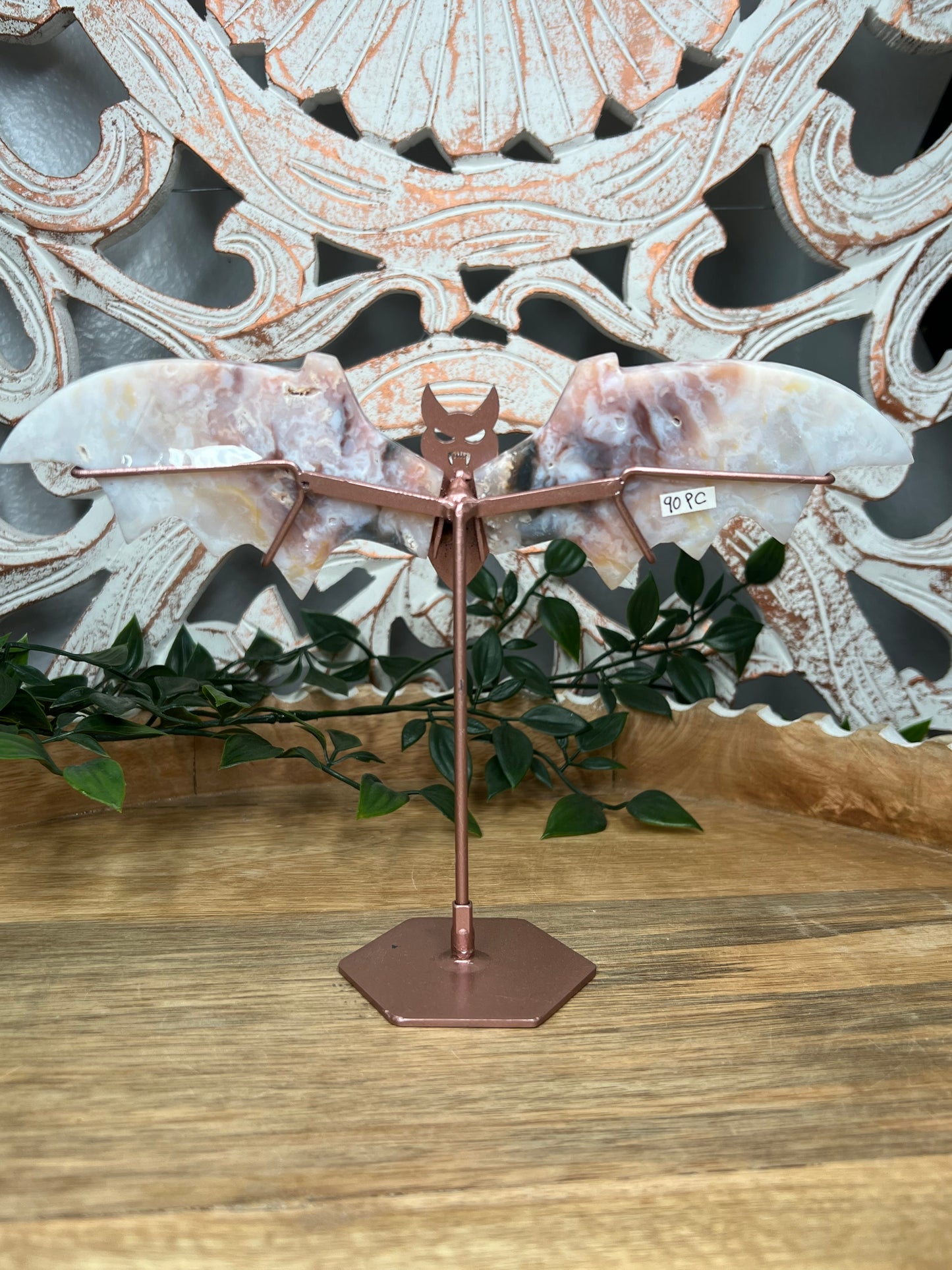 Rainbow Plume Agate Bat Wings