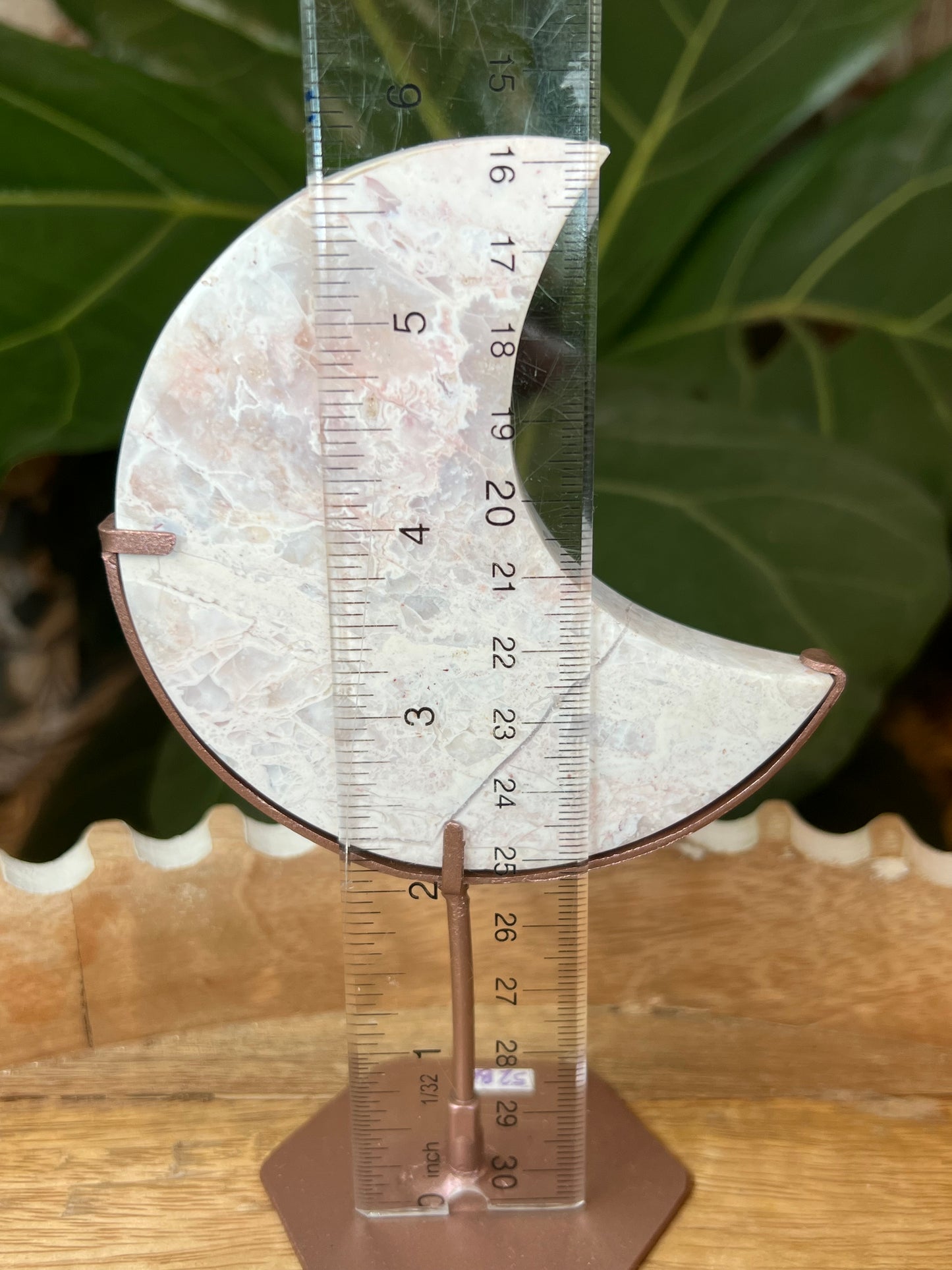 Pink Plume Agate Moon