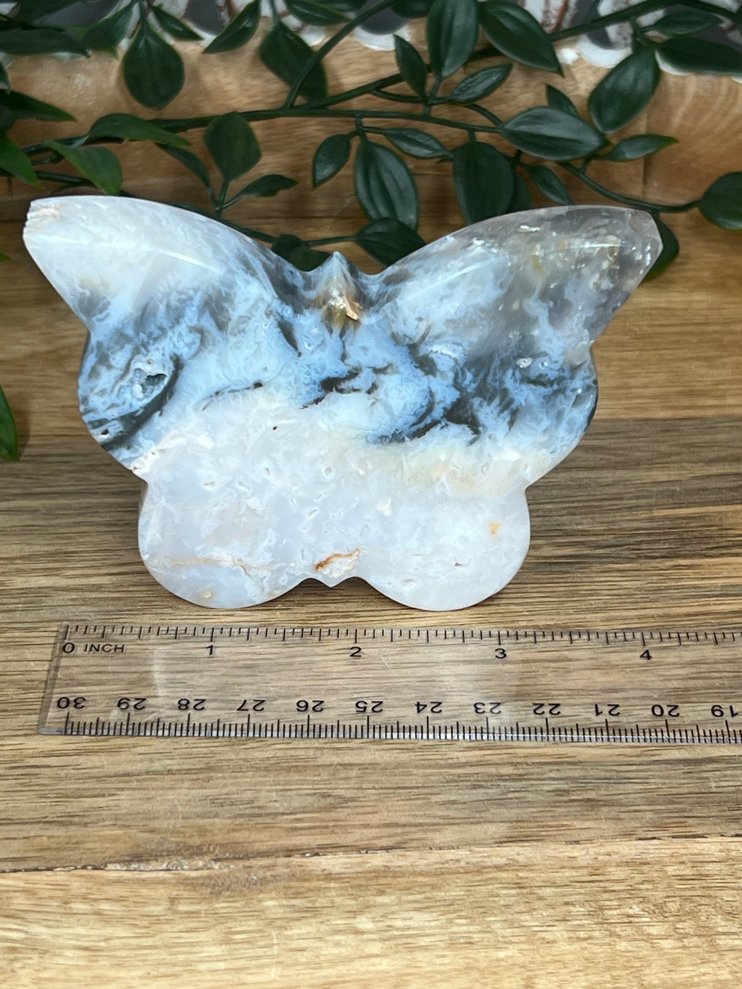 Rainbow Plume Agate Butterfly