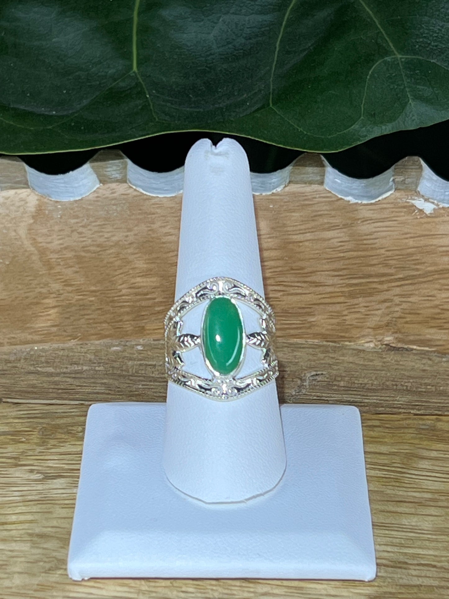 Chrysoprase Cuff Ring