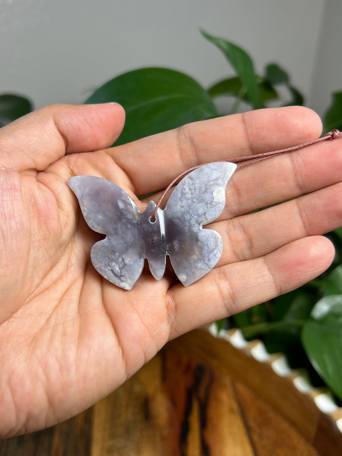 Purple Chalcedony Ornament Butterfly: Y