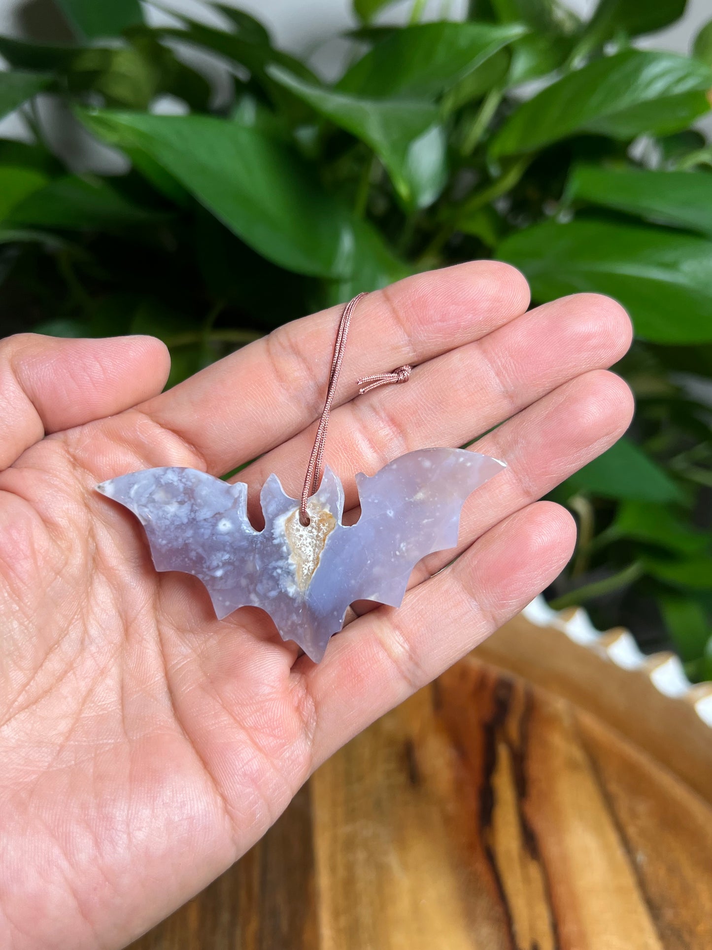 Purple Chalcedony Ornament Bat: Pi