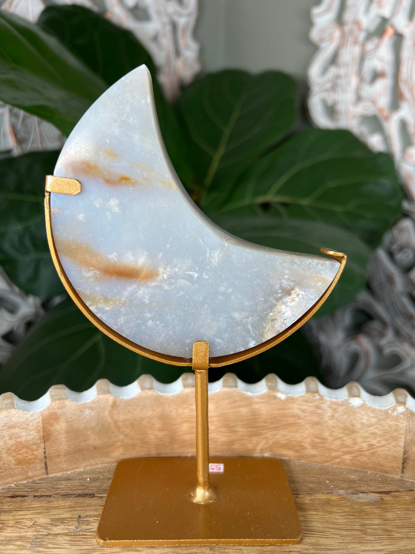 Dendritic Tiger Plume Agate Moon