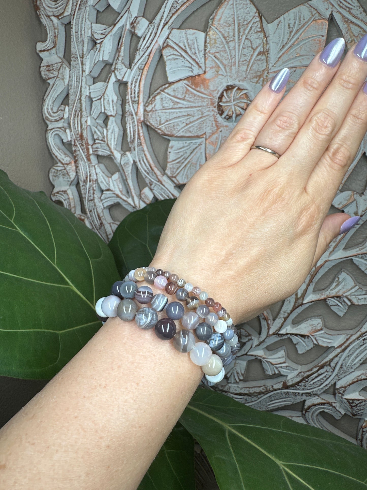 Botswana Agate Beaded Bracelet