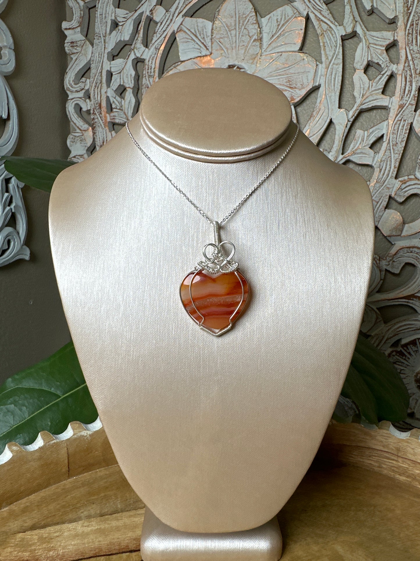 Carnelian Wire Wrapped Necklace