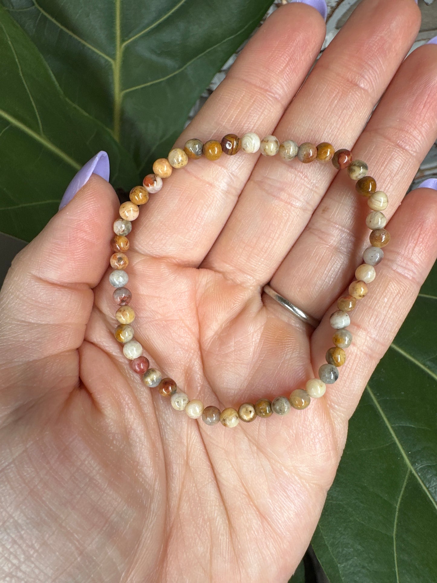 Mexican Crazy Lace Agate Beaded Bracelet