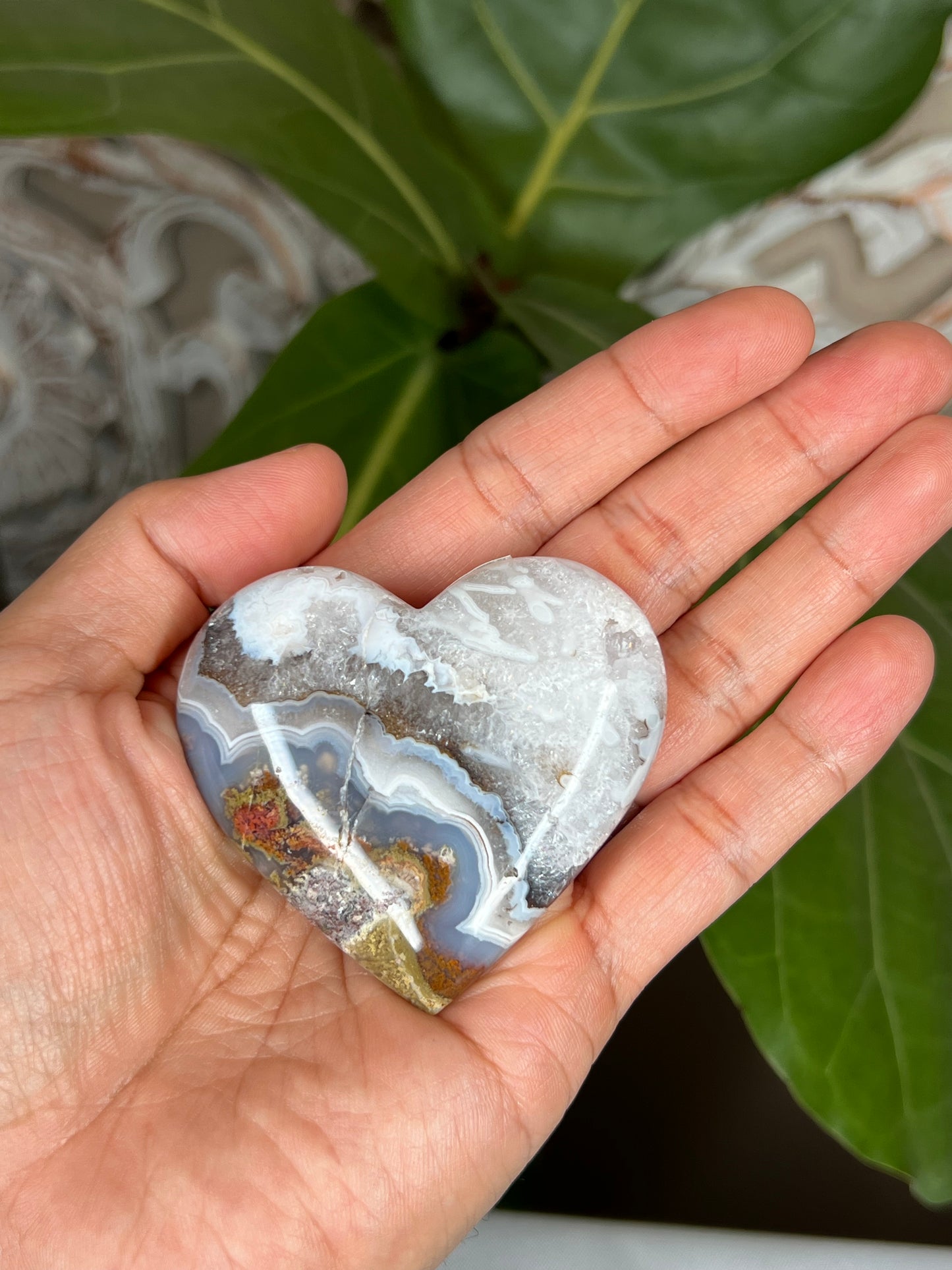 Scenic Moss Agate Heart