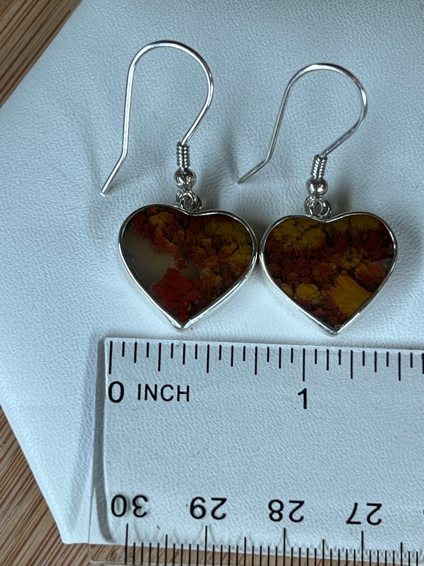 Scenic Moss Agate Heart Earrings