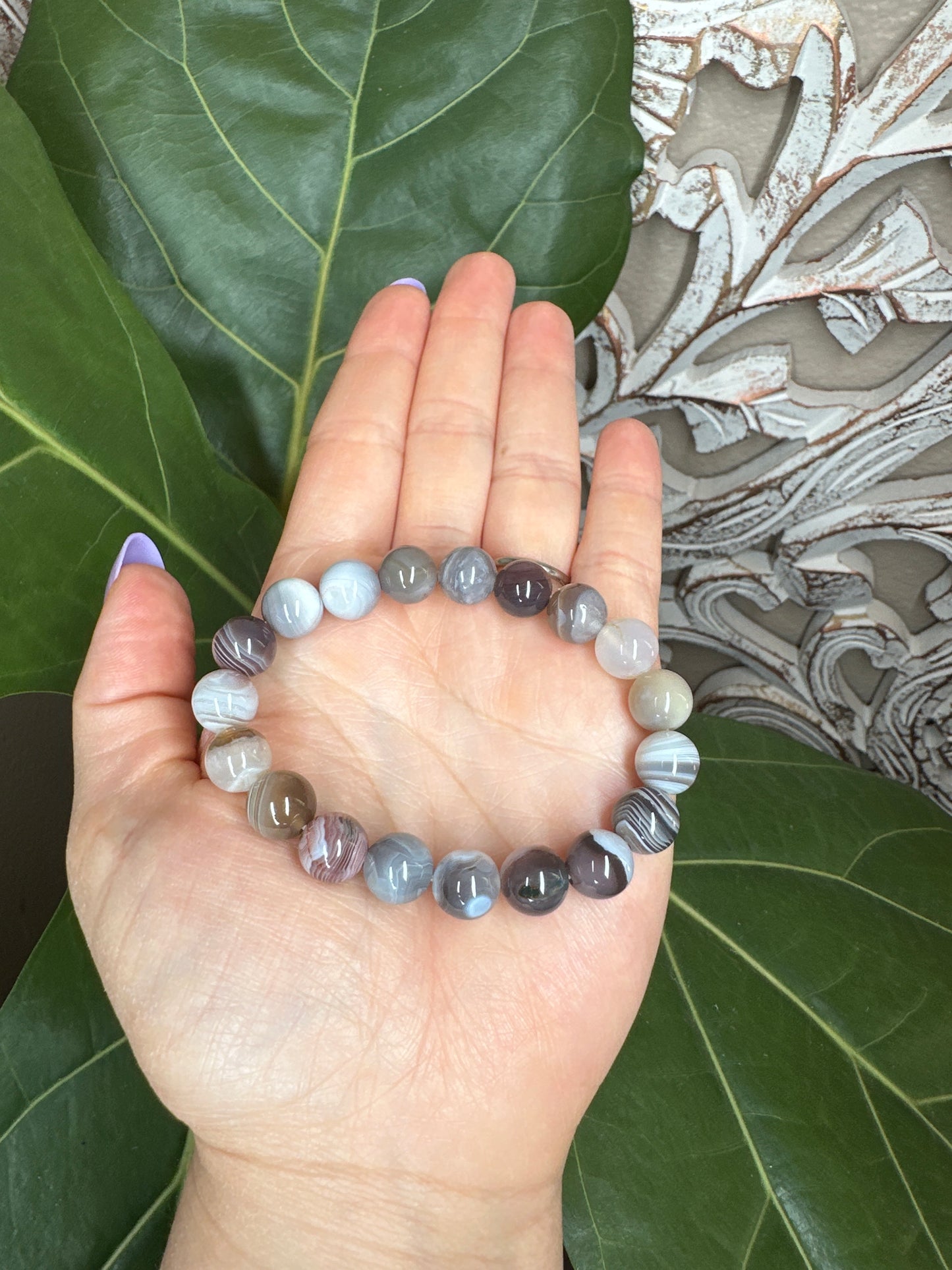Botswana Agate Beaded Bracelet