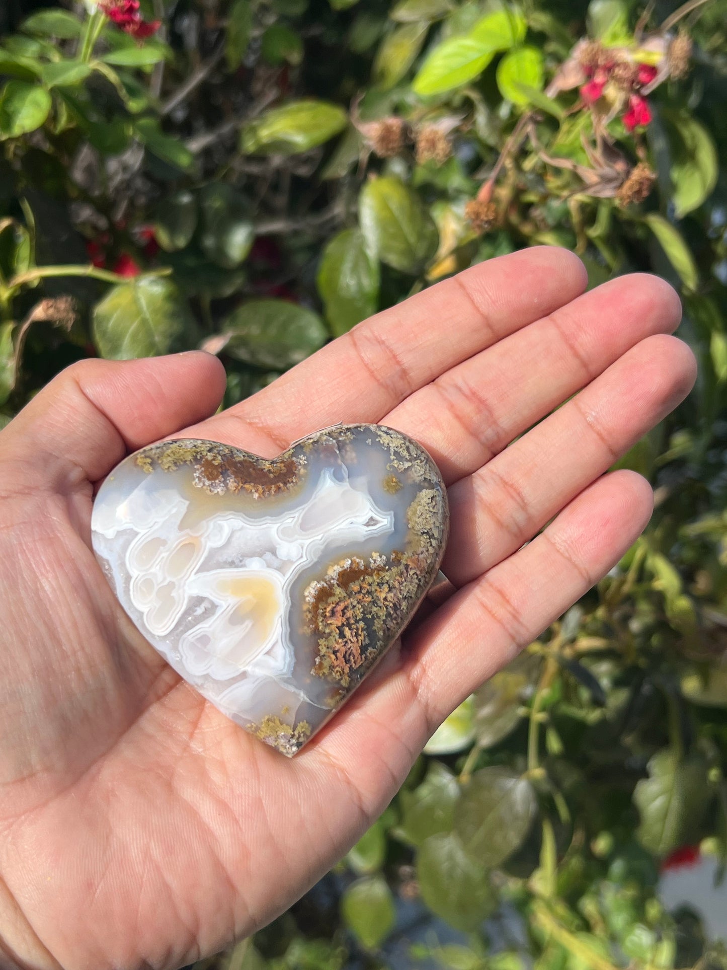 Scenic Moss Agate Heart AK