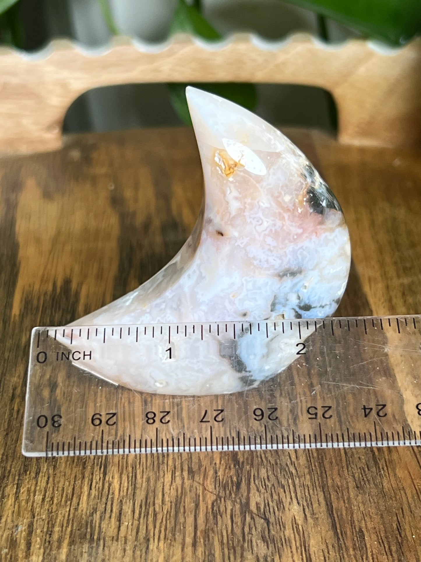 Rainbow Plume Agate Moon E